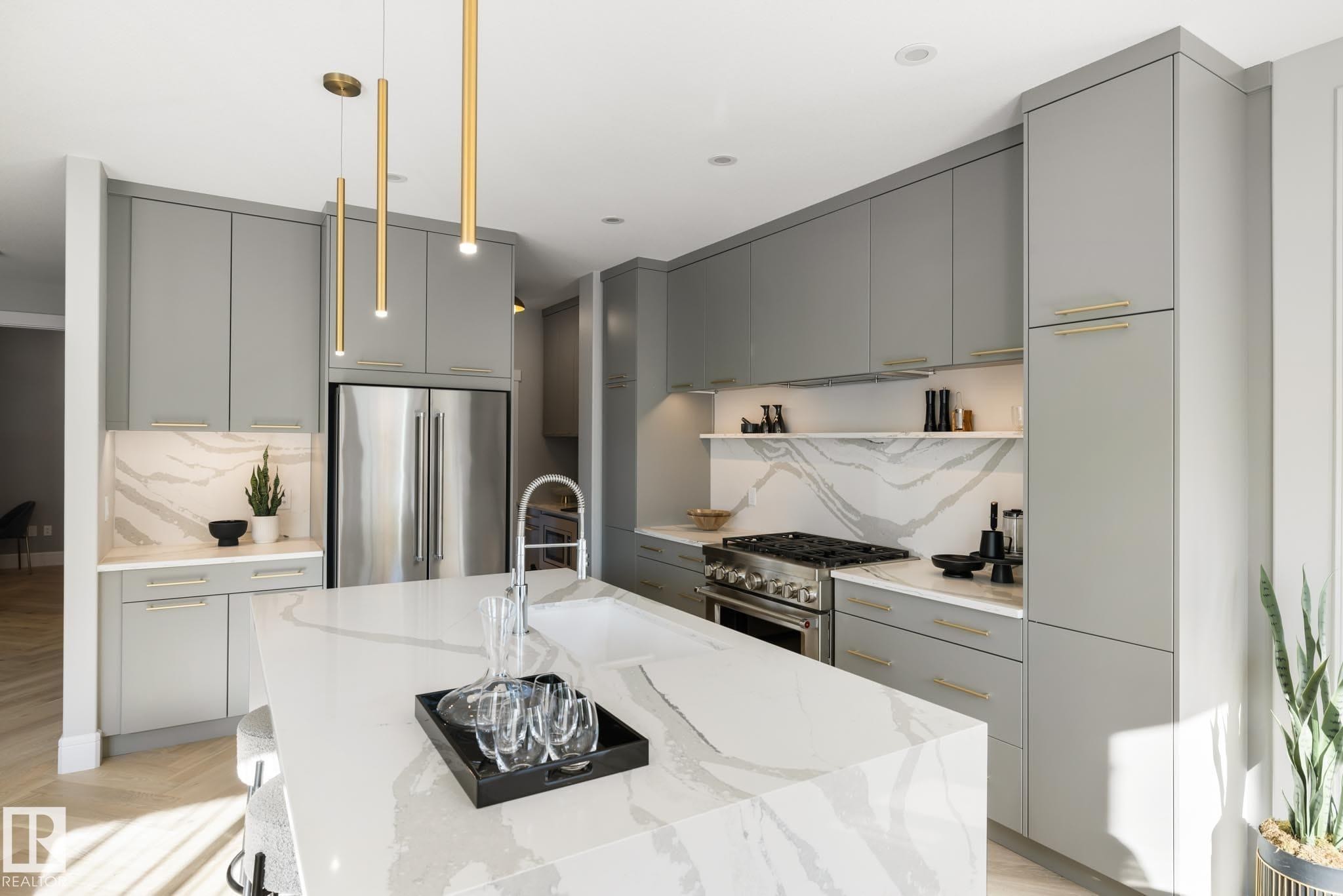 17427 7 Street, Edmonton, AB - Indoor Photo Showing Kitchen With Stainless Steel Kitchen With Upgraded Kitchen