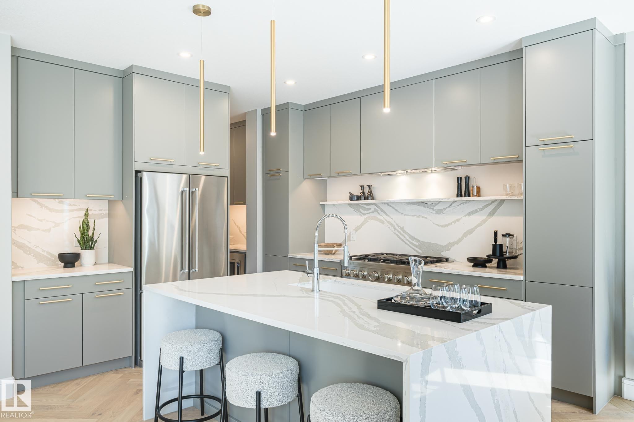 17427 7 Street, Edmonton, AB - Indoor Photo Showing Kitchen With Stainless Steel Kitchen With Upgraded Kitchen