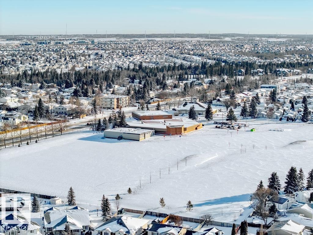 Snowy aerial view featuring a residential view - 3011 44A Street, Edmonton, AB - Outdoor With View