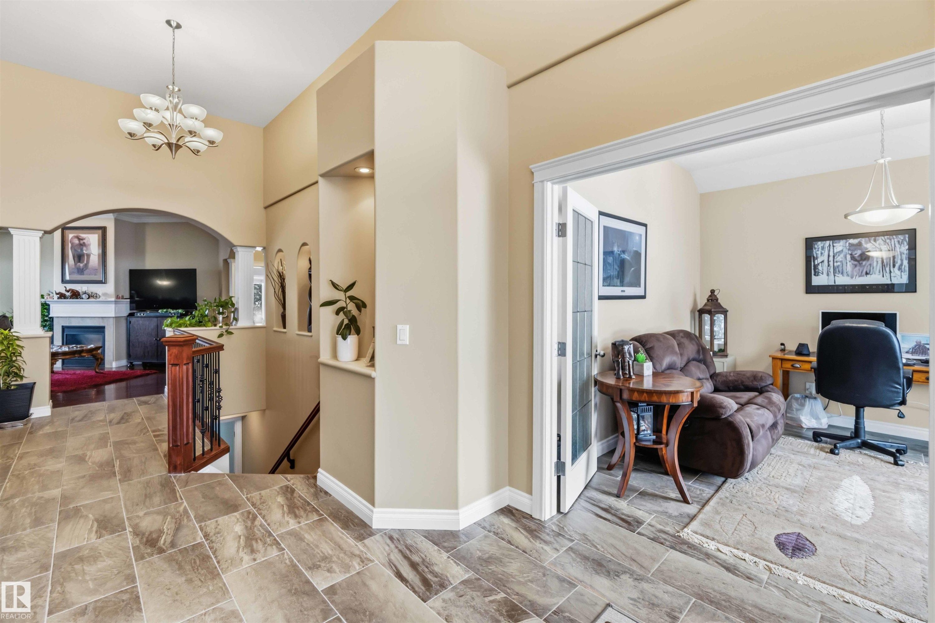 40 Landing Trails Drive, Gibbons, AB - Indoor With Fireplace