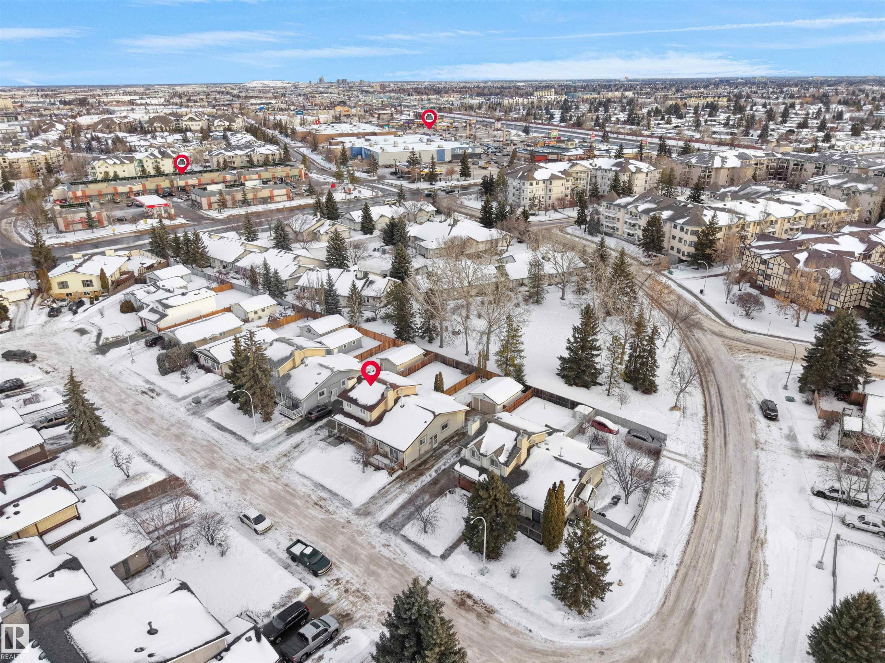 View of snowy aerial view - 9409 173 Street, Edmonton, AB - Outdoor With View