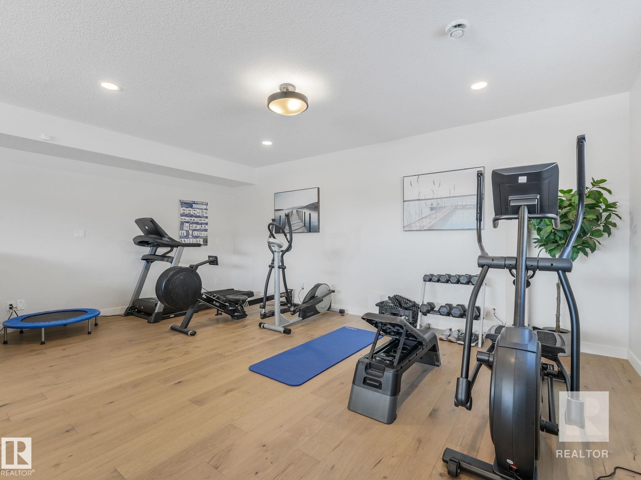 Exercise room featuring recessed lighting - 209 55101 Ste. Anne Trail, Rural Lac Ste. Anne County, AB - Indoor Photo Showing Gym Room