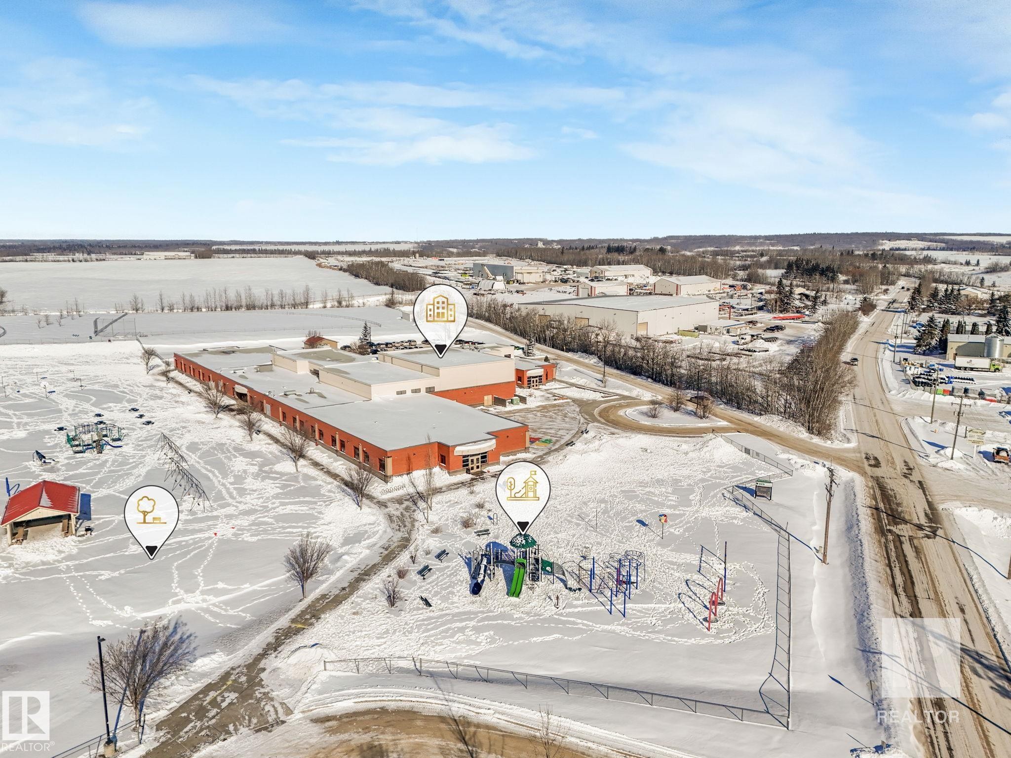 Drone / aerial view - 4504 48 Avenue, Onoway, AB - Outdoor With View