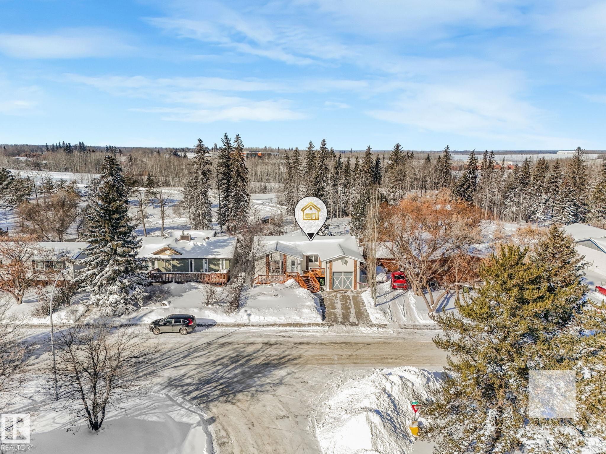 View of snowy aerial view - 4504 48 Avenue, Onoway, AB - Outdoor With View