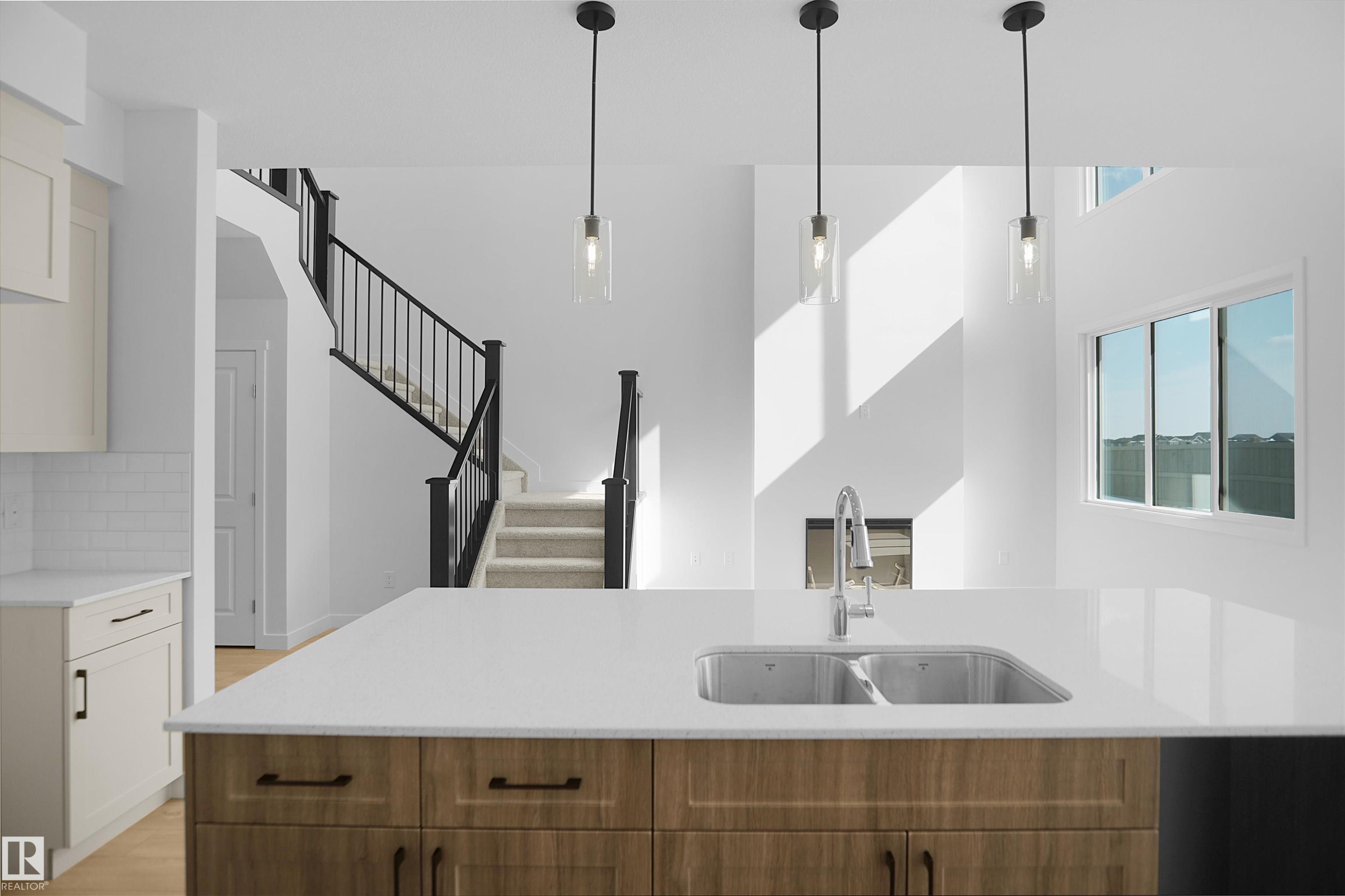 7239 182 Avenue, Edmonton, AB - Indoor Photo Showing Kitchen With Double Sink With Upgraded Kitchen