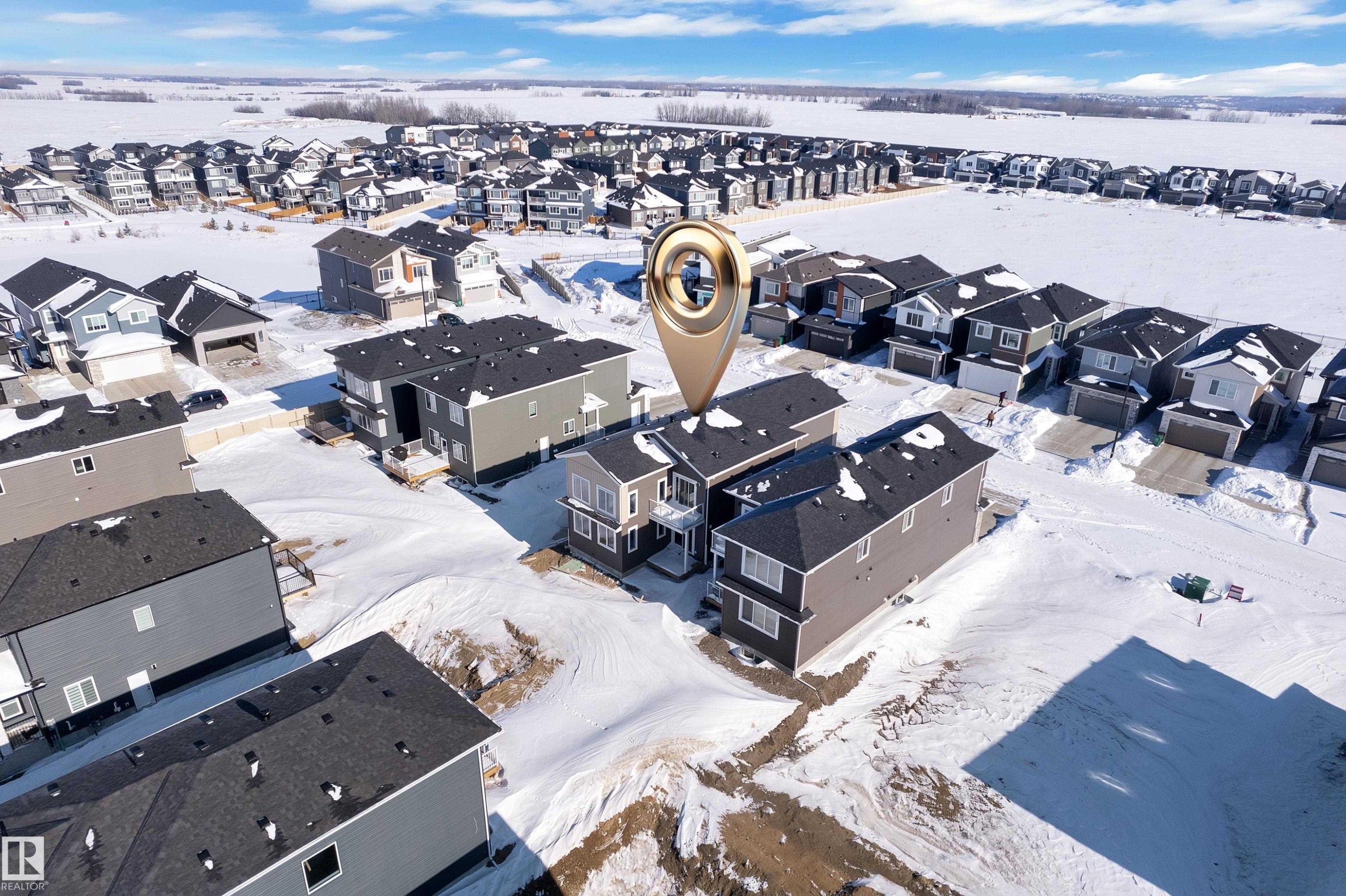 Aerial view of residential area - 95 Eldridge Point(E), St. Albert, AB - Outdoor With View