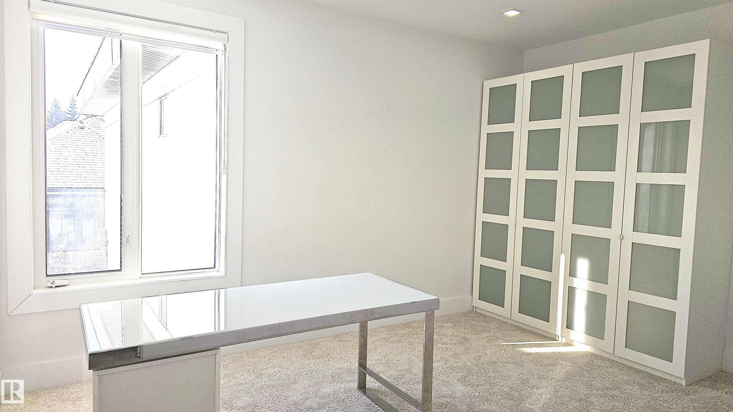 Unfurnished office with light carpet and recessed lighting - 2747 Wheaton Drive, Edmonton, AB - Indoor Photo Showing Other Room