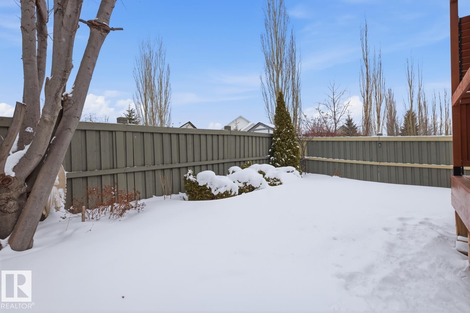 Snowy yard with a fenced backyard - 20148 46 Avenue, Edmonton, AB - Outdoor