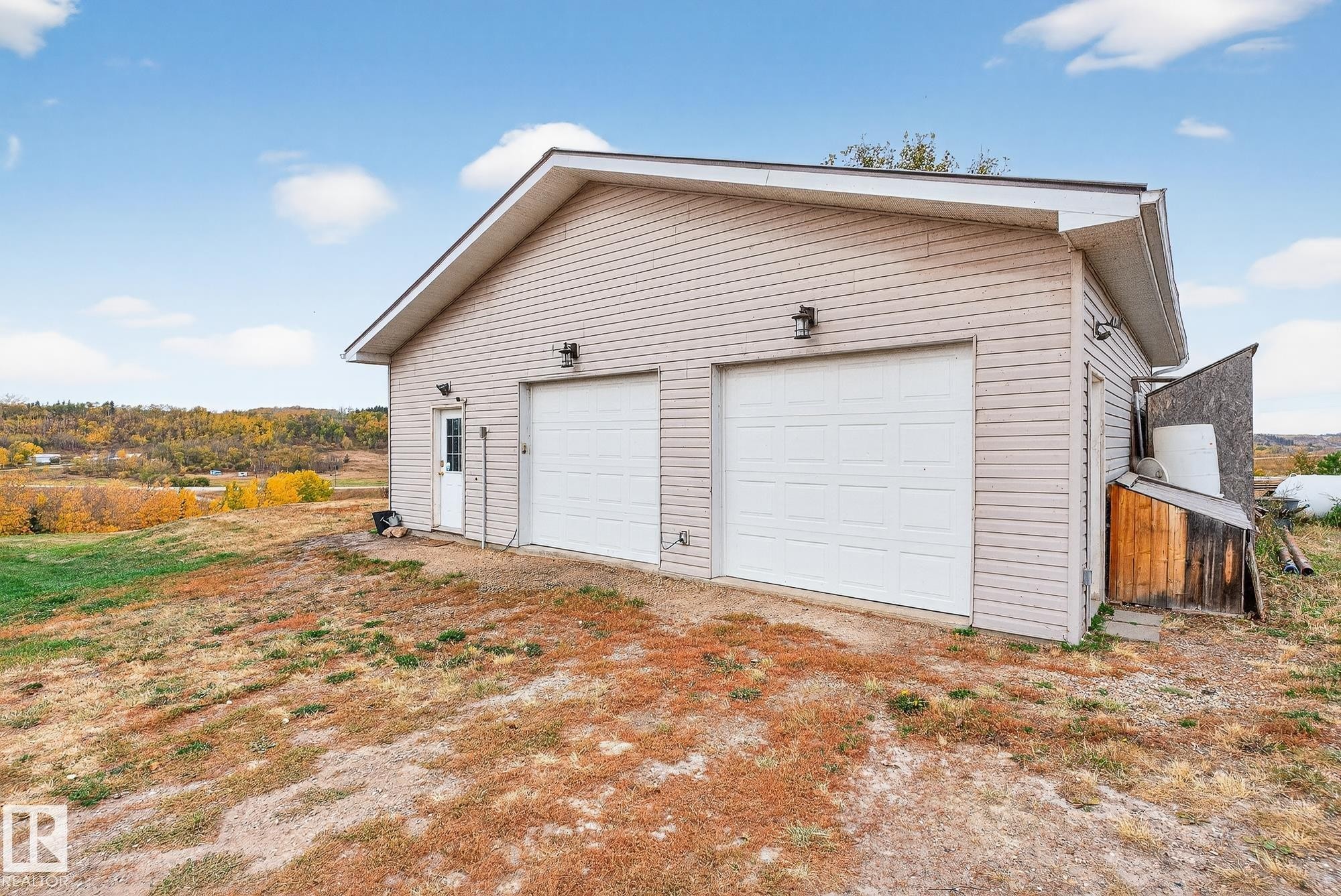 View of detached garage - 23509A Twp Road 484, Rural Leduc County, AB - Outdoor With Exterior