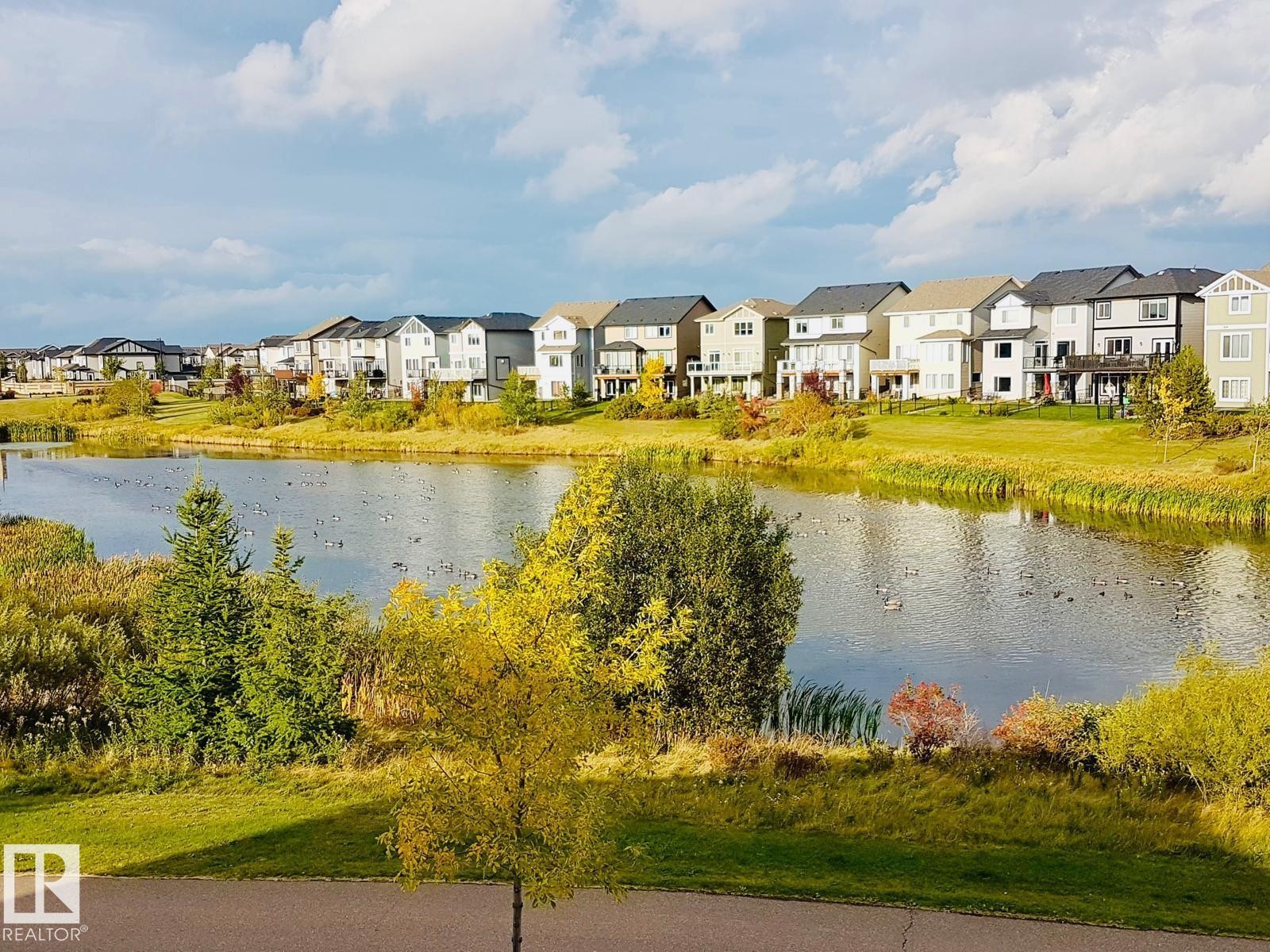 Lake backing view. - 5441 Allbright Square, Edmonton, AB - Outdoor With Body Of Water With View