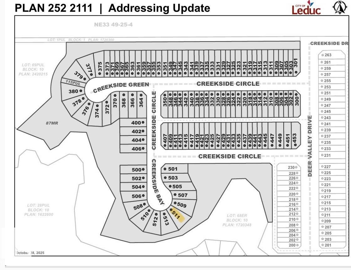 View of a document - 511 Creekside Bay, Leduc, AB