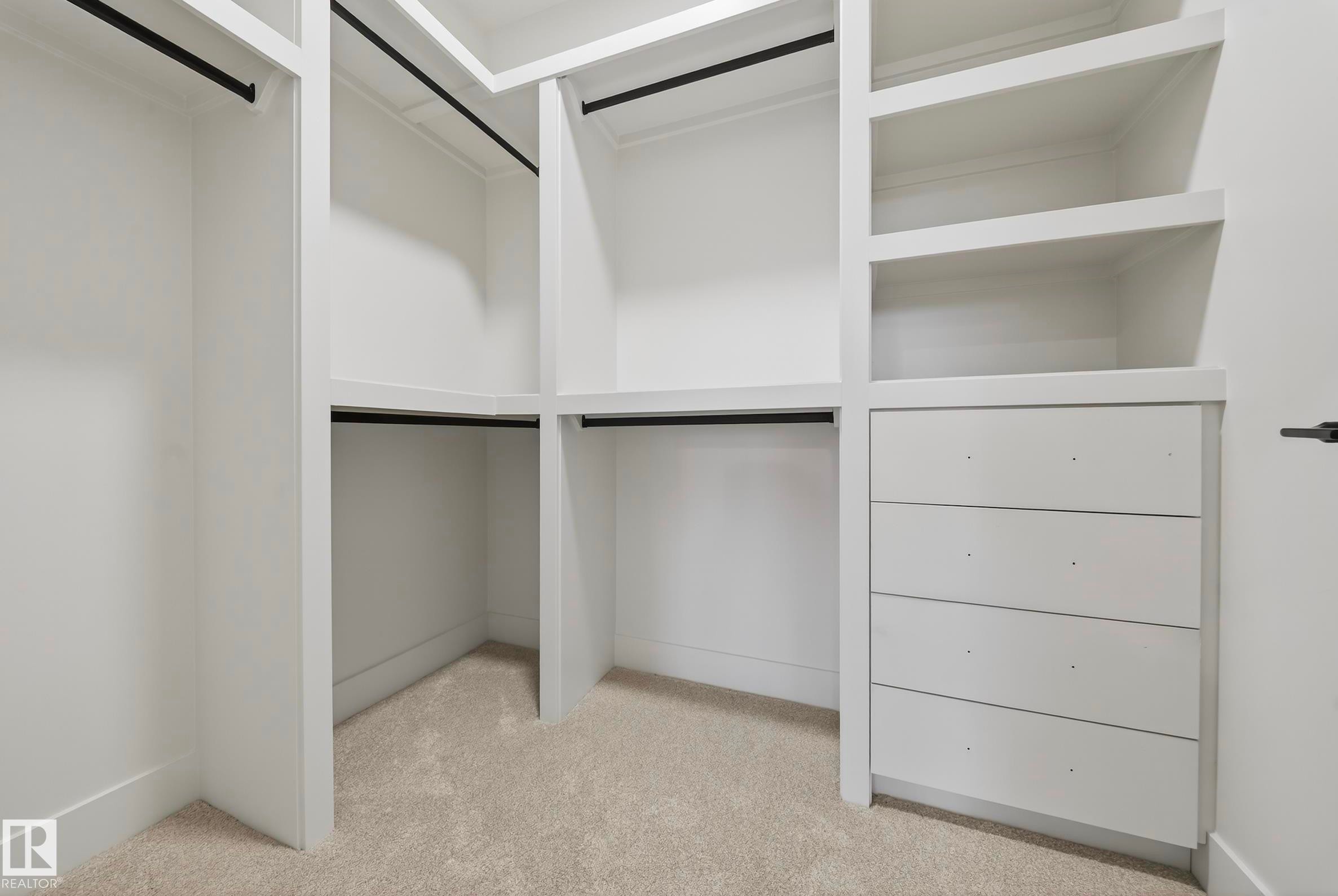 Walk in closet featuring light colored carpet - 4276 Charles Close, Edmonton, AB - Indoor With Storage