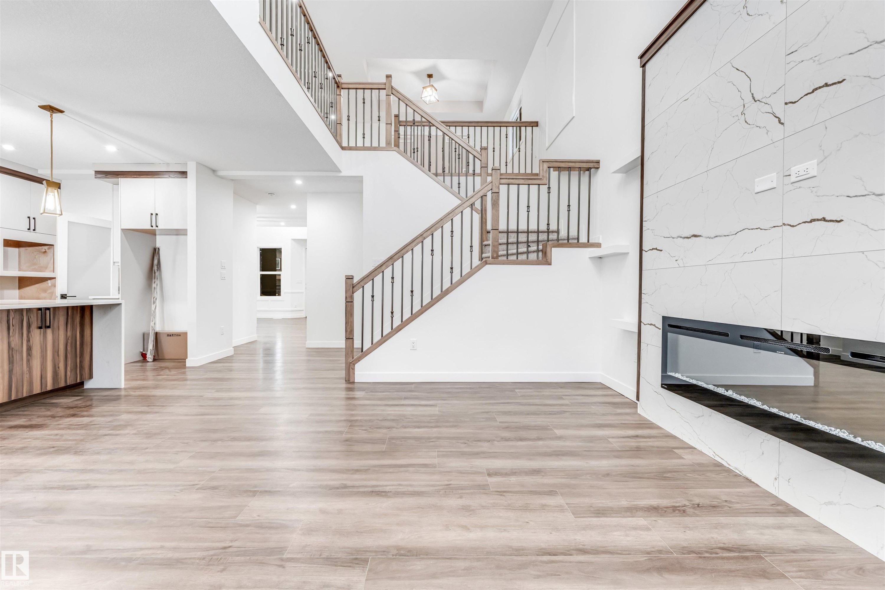 136 Creekside Lane, Leduc, AB - Indoor With Fireplace