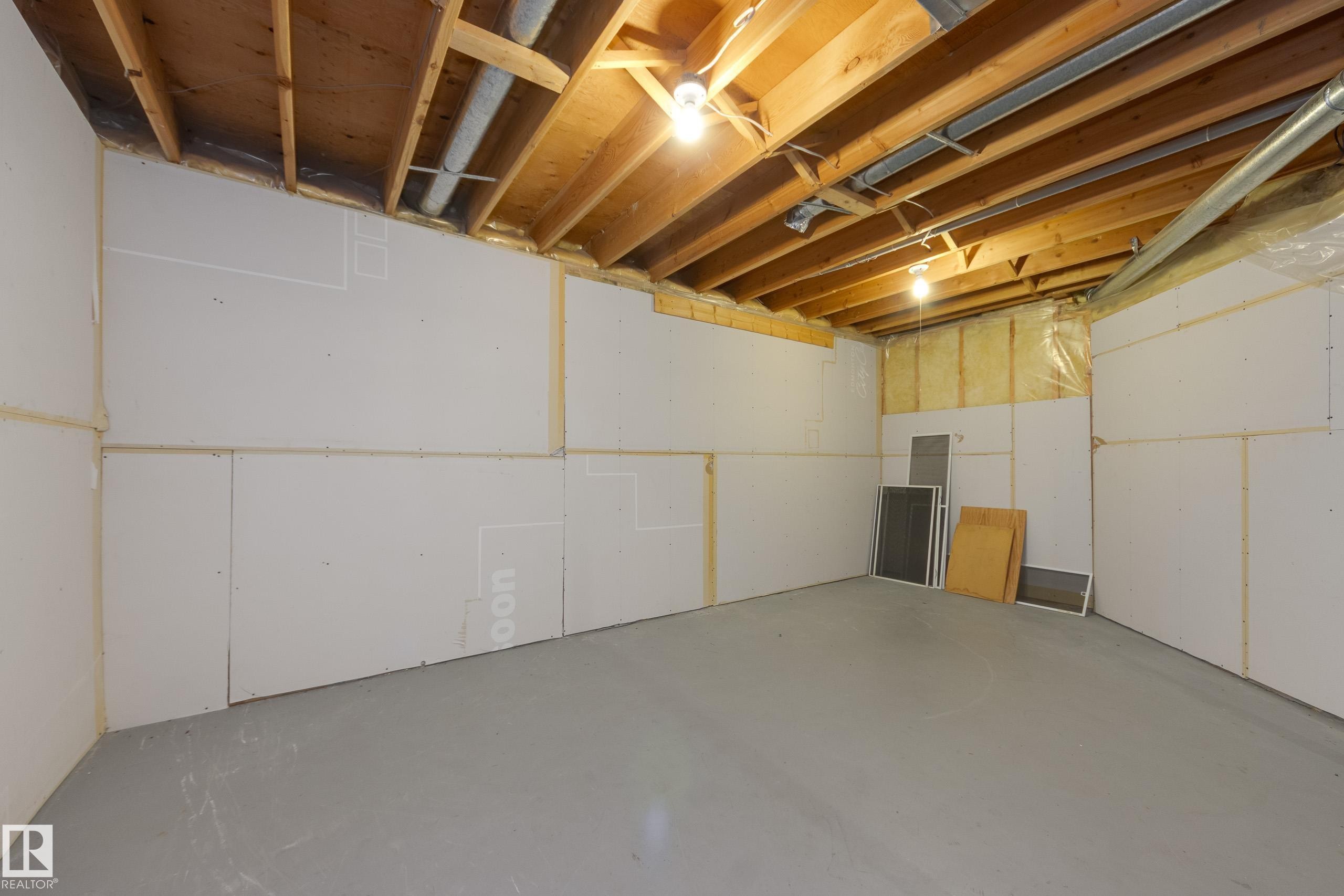 View of unfinished below grade area - 9916 178 Avenue, Edmonton, AB - Indoor Photo Showing Basement