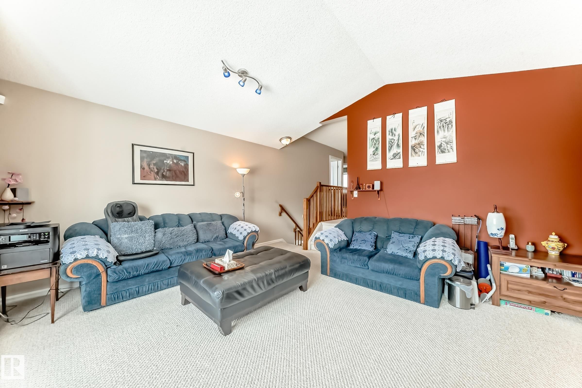 Living area featuring carpet - 4619 151 Avenue, Edmonton, AB - Indoor Photo Showing Living Room