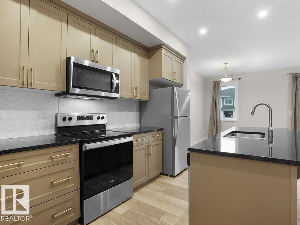 20329 15A Avenue, Edmonton, AB - Indoor Photo Showing Kitchen With Stainless Steel Kitchen With Double Sink