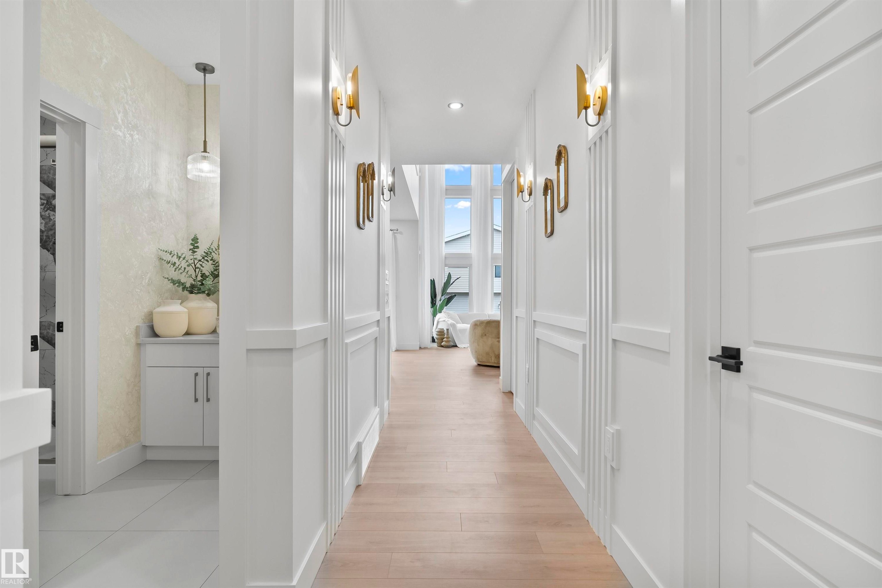 Hallway featuring light wood-style flooring and recessed lighting - 13152 187 Avenue, Edmonton, AB - Indoor Photo Showing Other Room