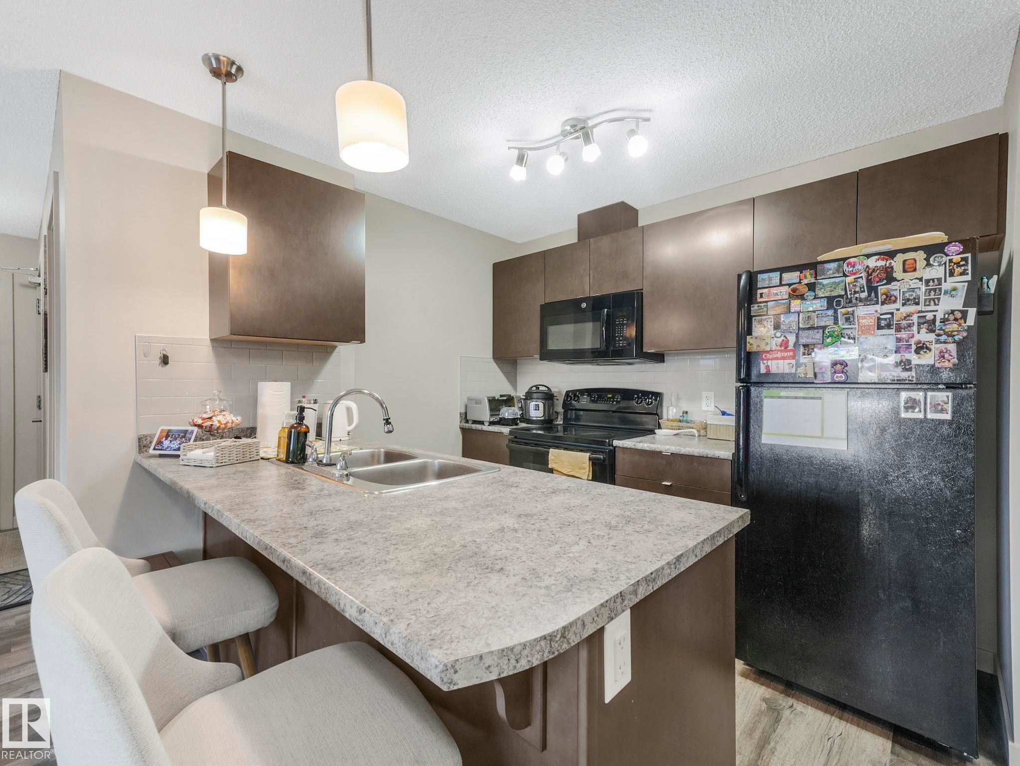 212 508 Albany Way, Edmonton, AB - Indoor Photo Showing Kitchen With Double Sink
