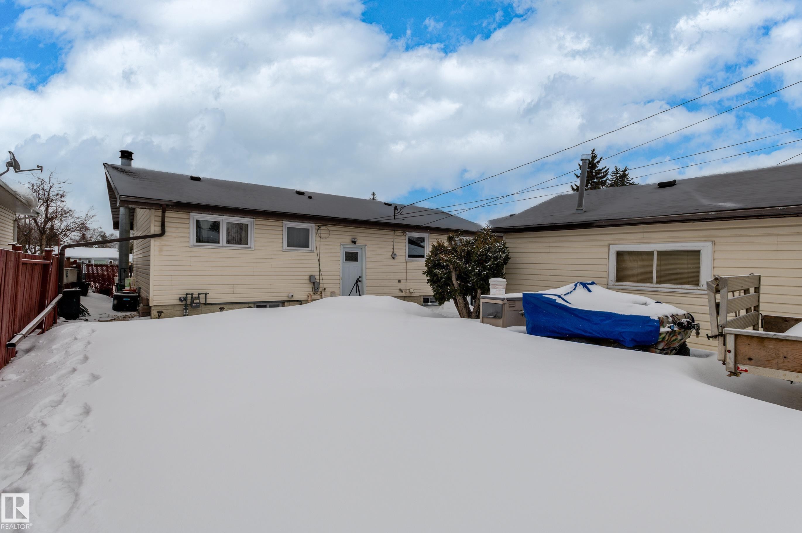 Snow covered property - 13420 113A St, Edmonton, AB - Outdoor With Exterior