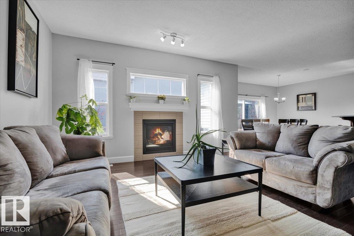 17028 78 Street, Edmonton, AB - Indoor Photo Showing Living Room With Fireplace