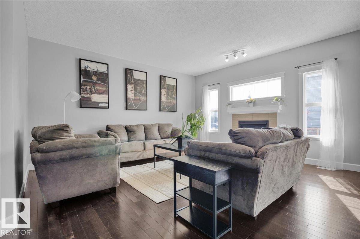 17028 78 Street, Edmonton, AB - Indoor Photo Showing Living Room With Fireplace