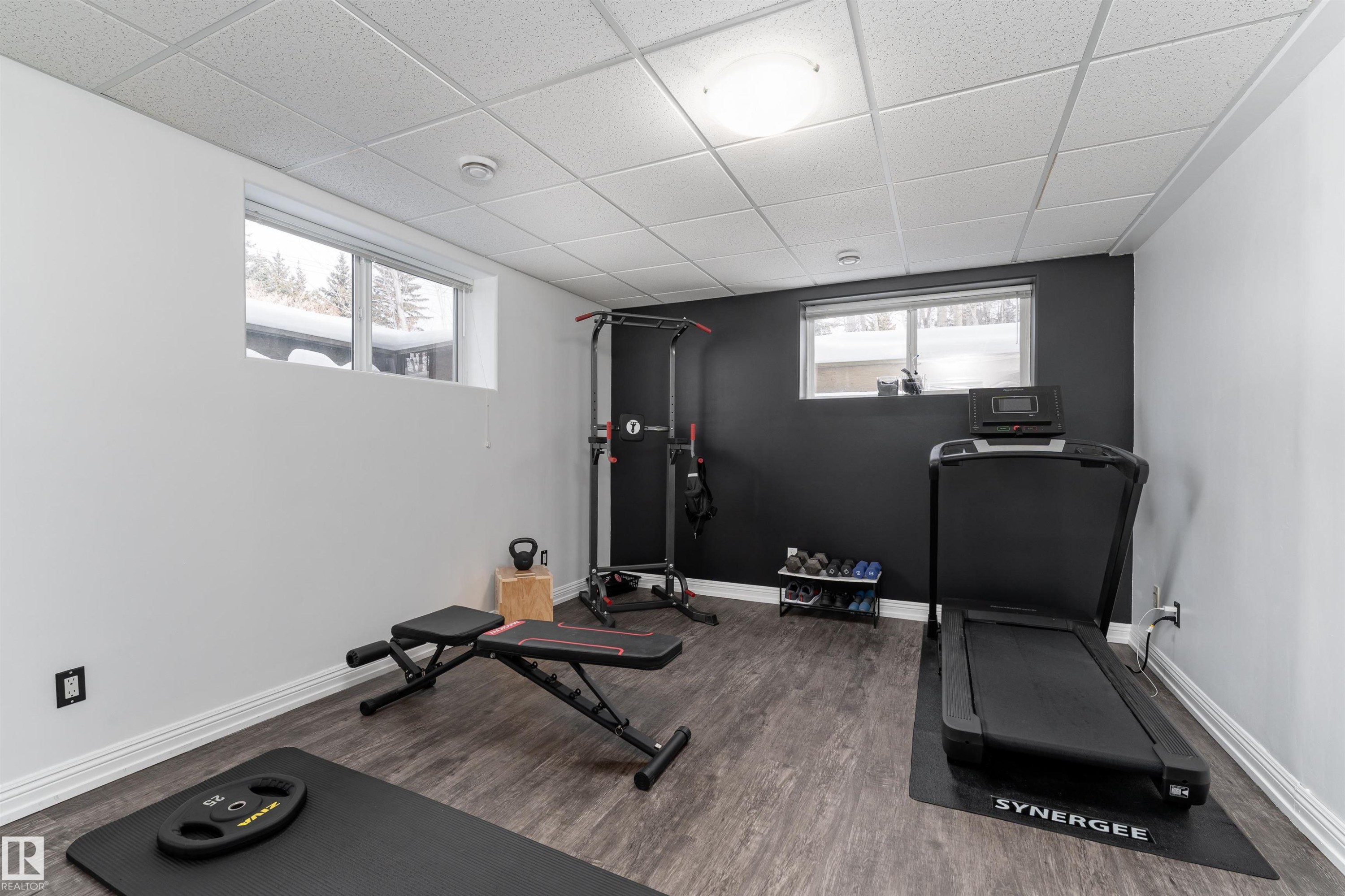 21 Power Drive, Rural Lac Ste. Anne County, AB - Indoor Photo Showing Gym Room