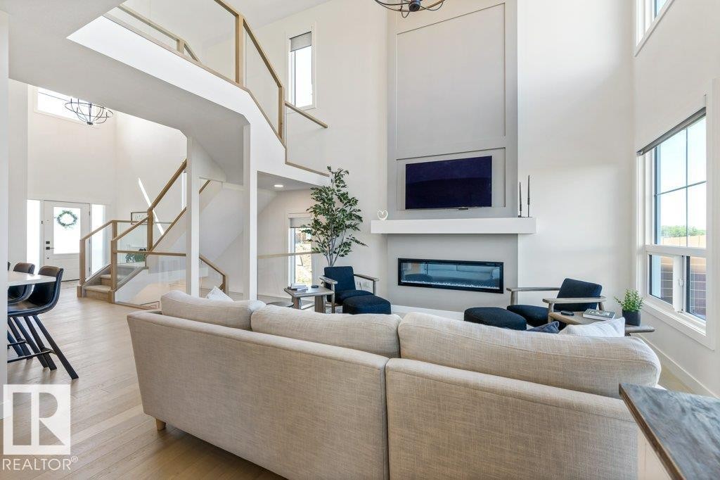 65 Jubilation Drive, St. Albert, AB - Indoor Photo Showing Living Room With Fireplace