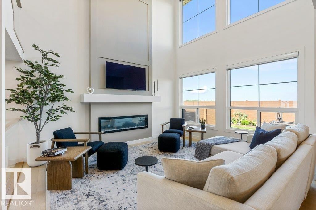 65 Jubilation Drive, St. Albert, AB - Indoor Photo Showing Living Room With Fireplace