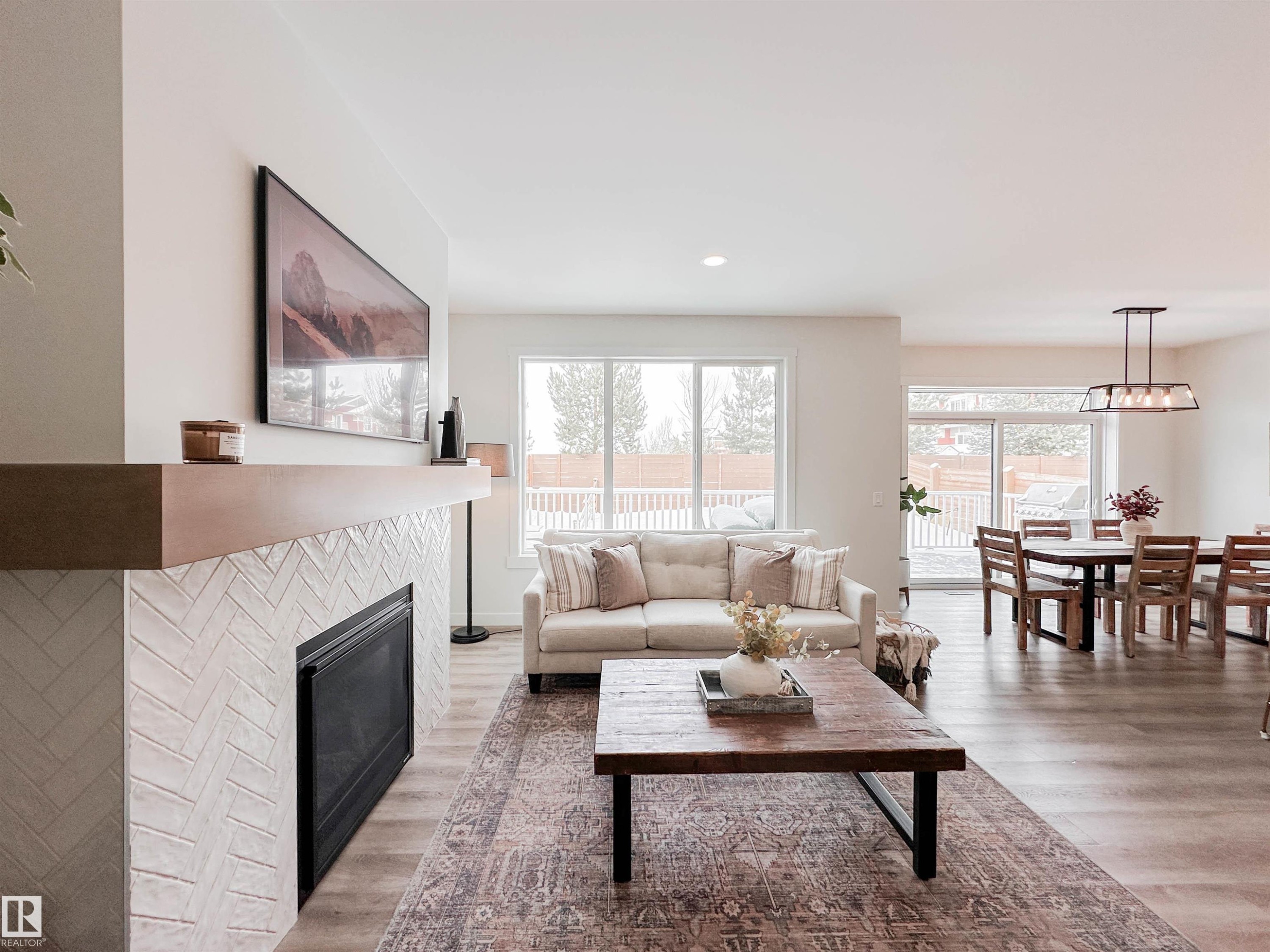 97 Joyal Way, St. Albert, AB - Indoor Photo Showing Living Room With Fireplace