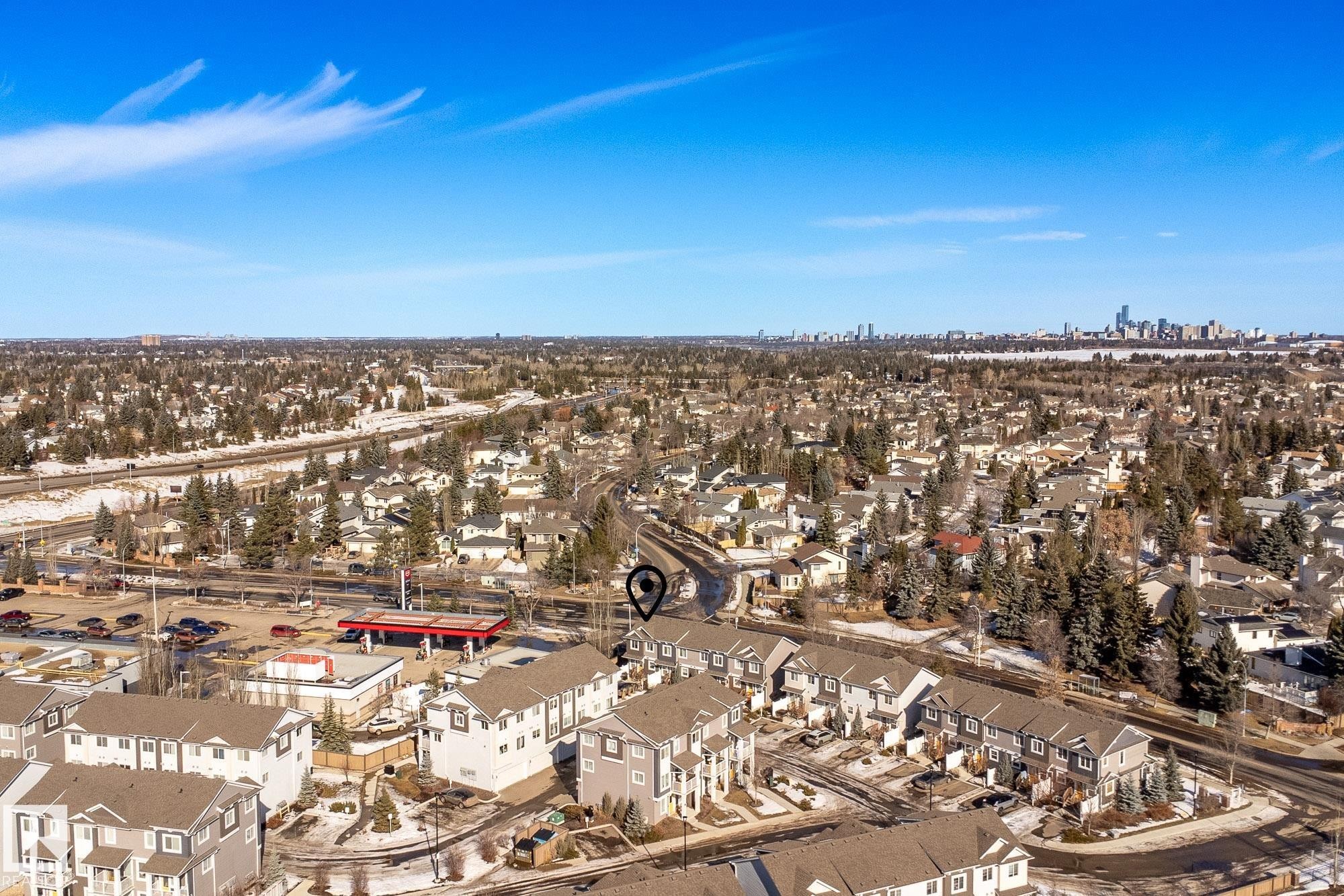 Aerial view of property's location featuring nearby suburban area - 76 330 Bulyea Road, Edmonton, AB - Outdoor With View