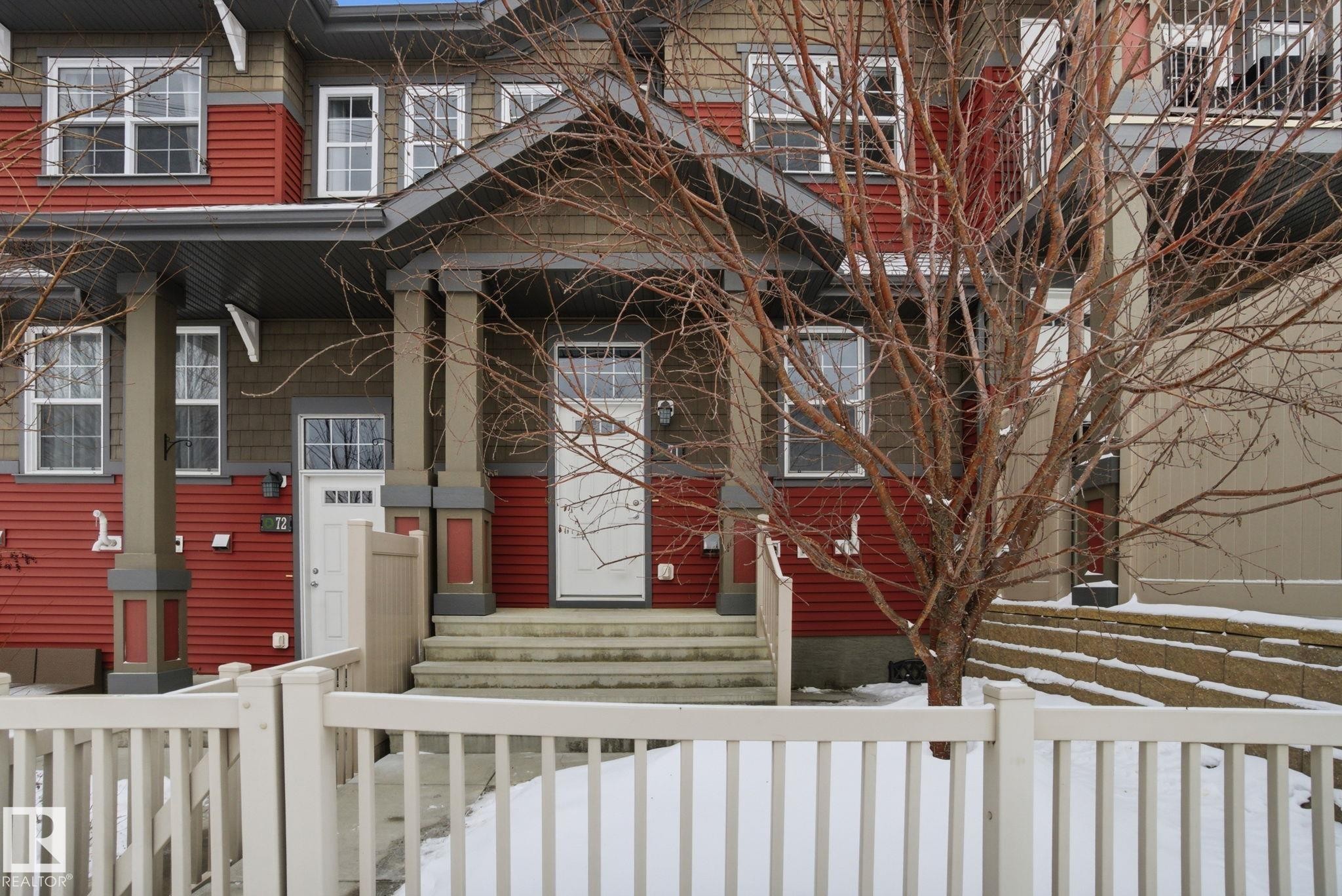 Property entrance with covered porch - 71 4029 Orchards Drive, Edmonton, AB - Outdoor