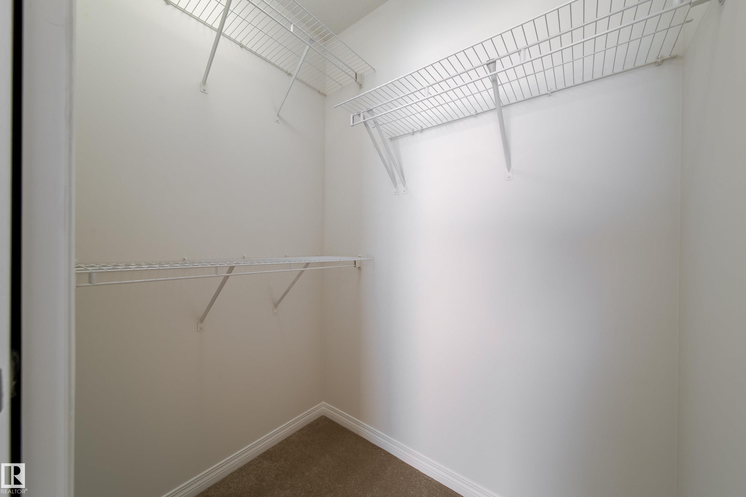 Walk in closet featuring dark carpet - 1199 Watt Drive, Edmonton, AB - Indoor With Storage