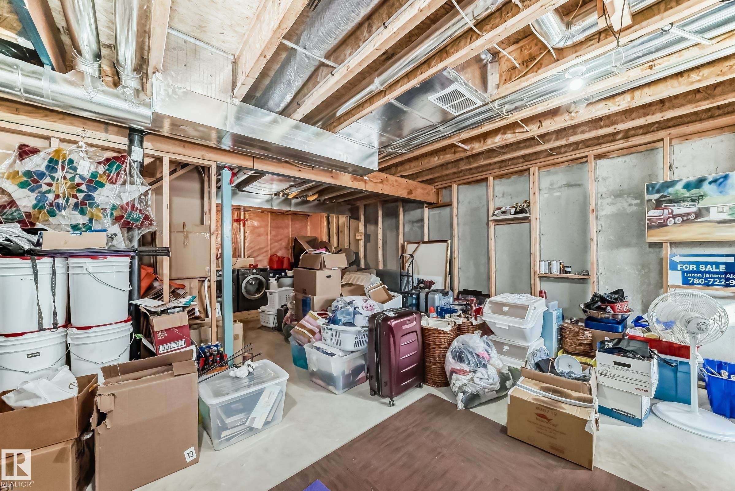 Unfinished basement with washer / dryer - 17357 8A Avenue, Edmonton, AB