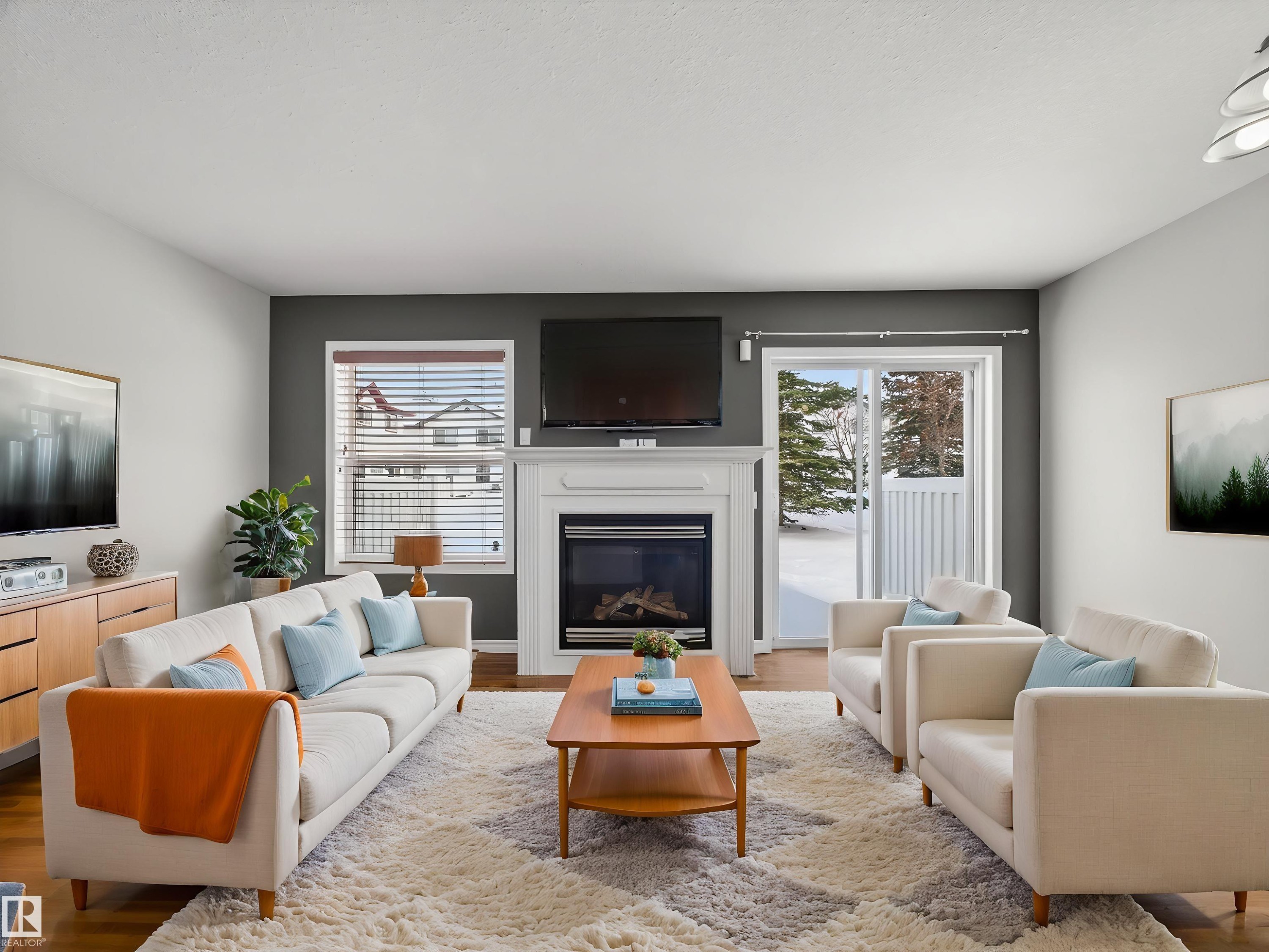 138 16823 84 Street, Edmonton, AB - Indoor Photo Showing Living Room With Fireplace