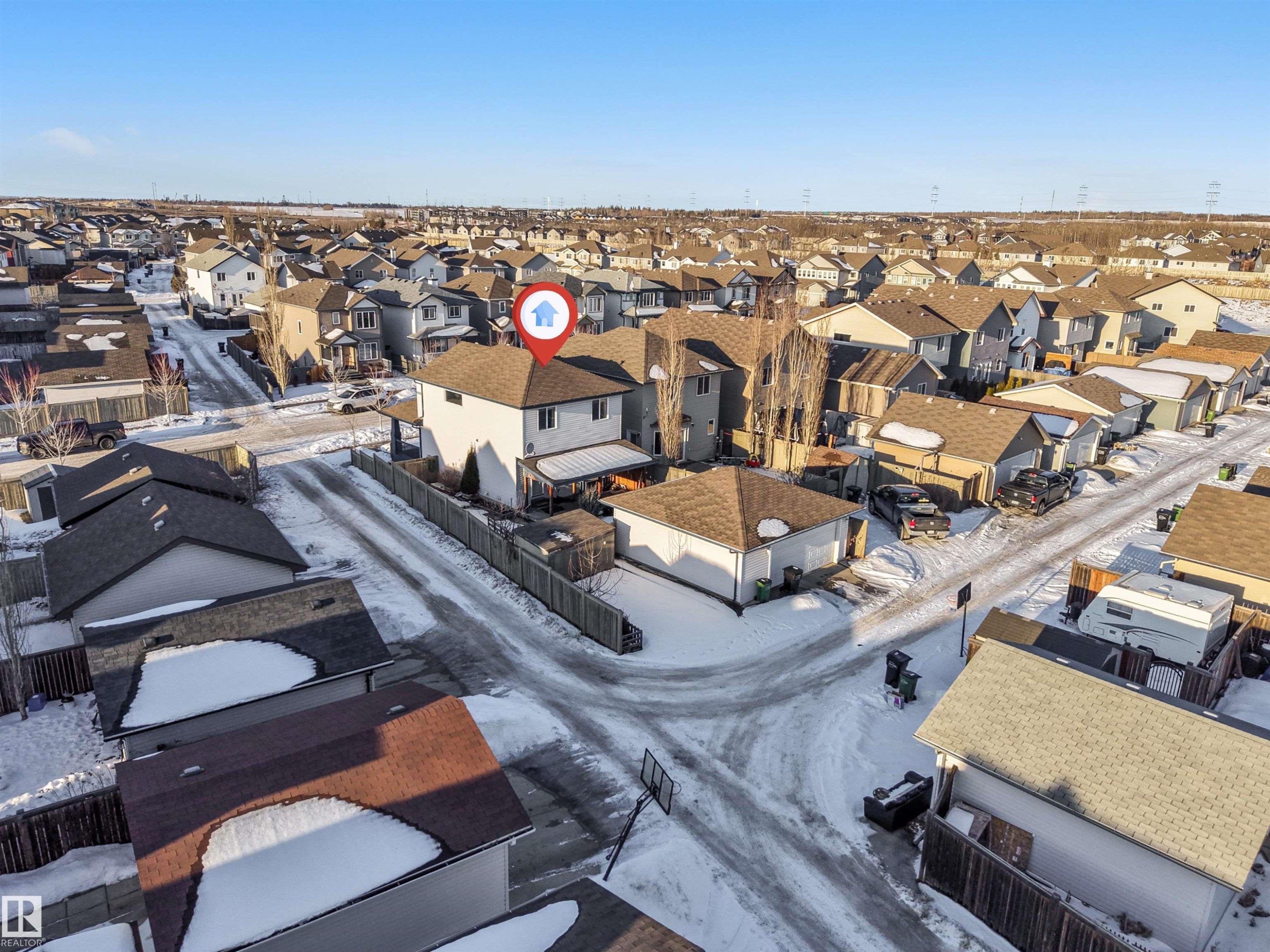 Aerial view of residential area - 1157 37 Avenue, Edmonton, AB - Outdoor With View