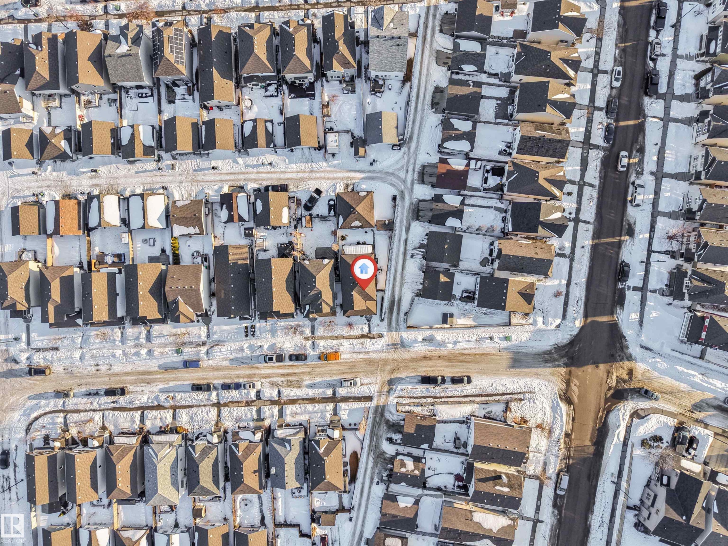Aerial view of property's location featuring nearby suburban area - 1157 37 Avenue, Edmonton, AB - Outdoor