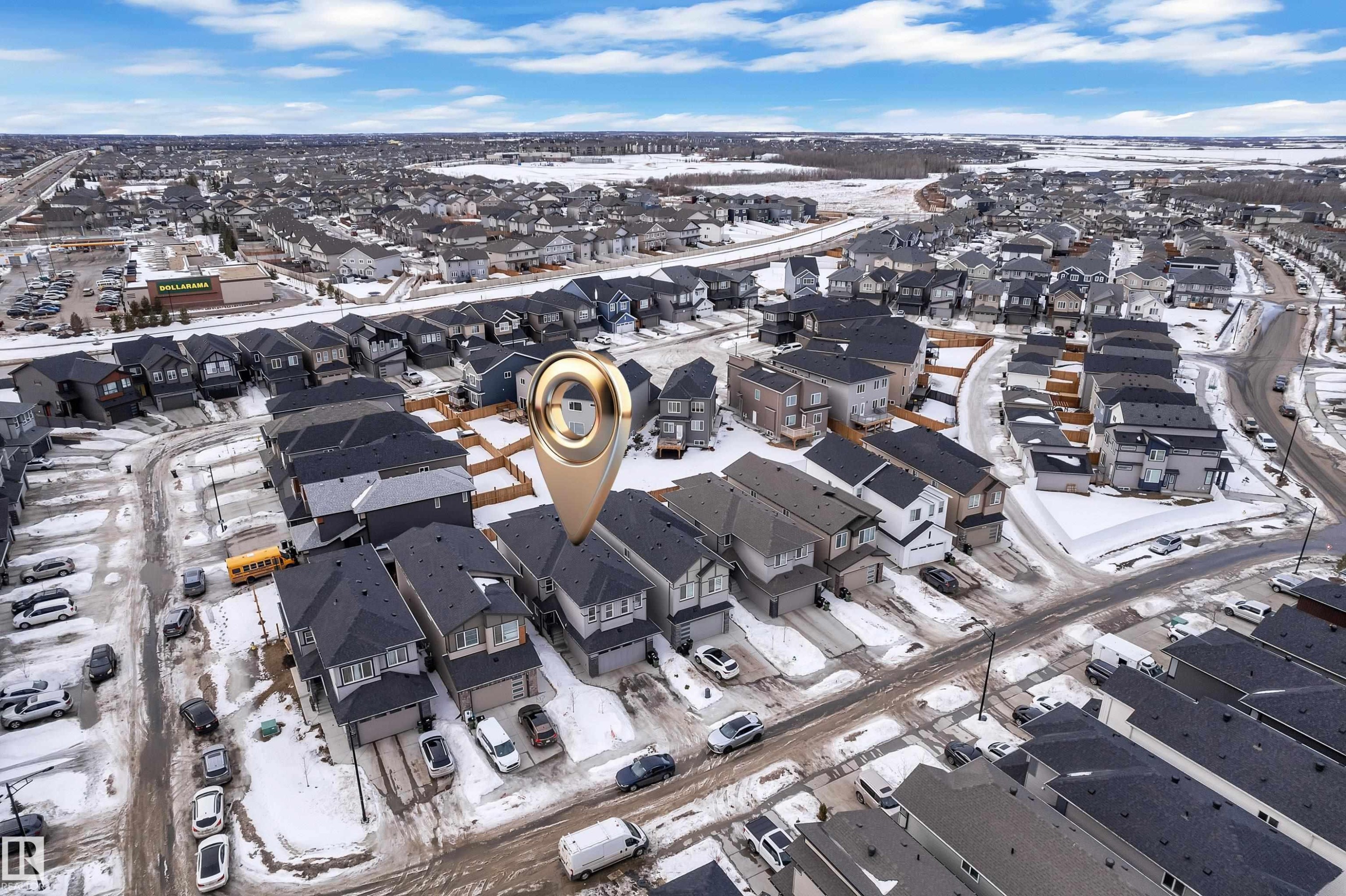 Aerial view of property and surrounding area with nearby suburban area - 16812 48 Street Nw, Edmonton, AB - Outdoor With View