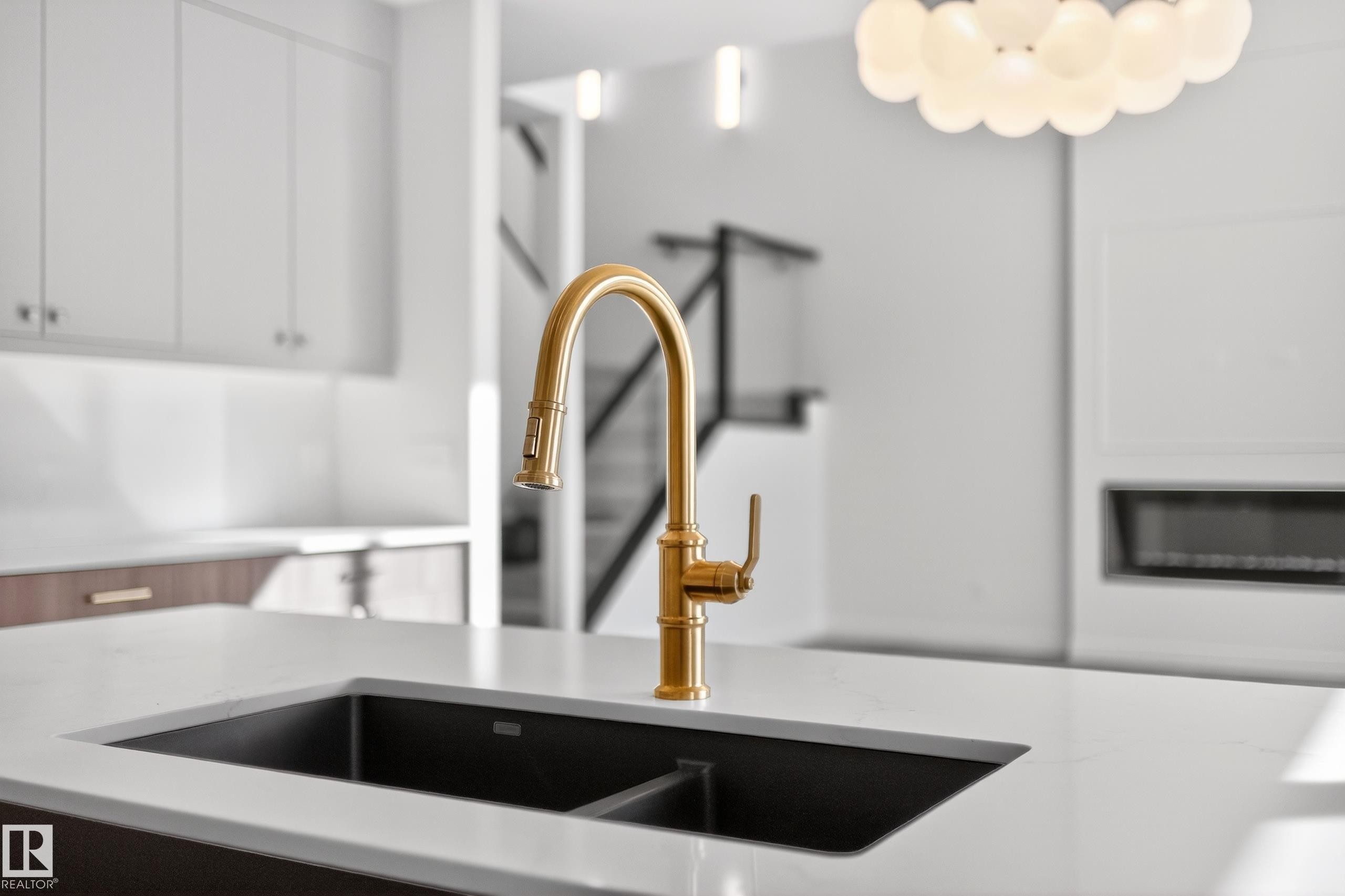 211 Paterson Link, Edmonton, AB - Indoor Photo Showing Kitchen With Double Sink