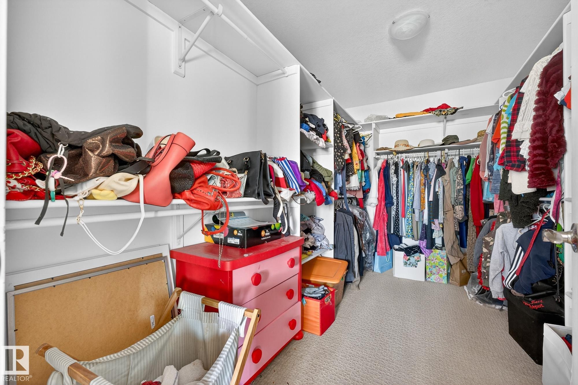 Walk in closet with carpet - 1660 Malone Way, Edmonton, AB - Indoor With Storage