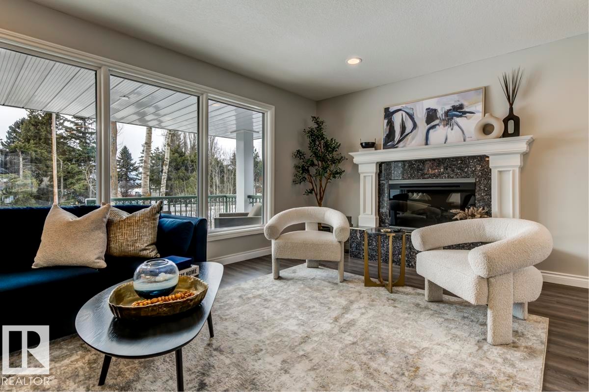 B7 Golden Days, Rural Leduc County, AB - Indoor Photo Showing Living Room With Fireplace