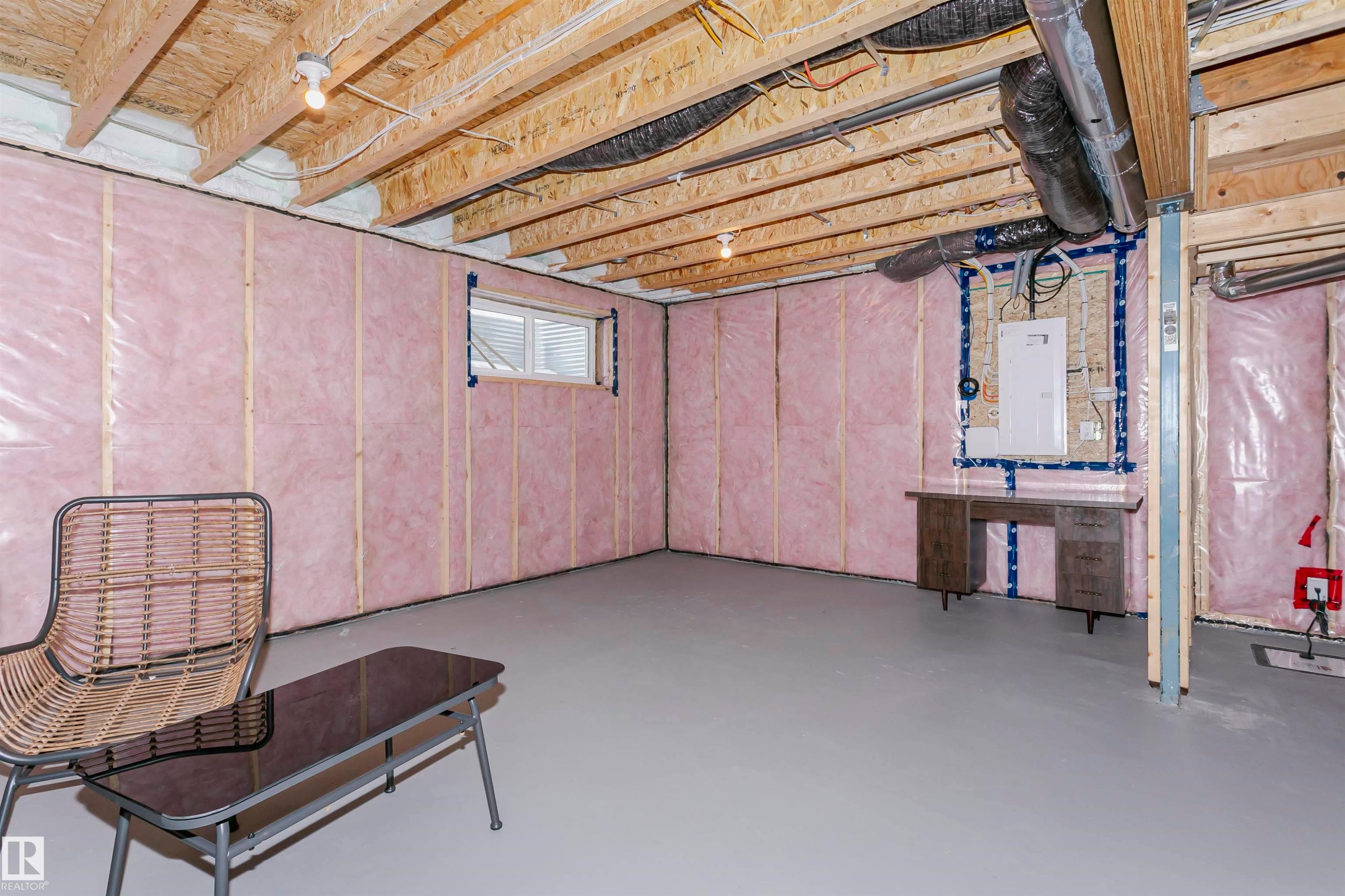 Basement with electric panel - 9421 Pear Crescent, Edmonton, AB - Indoor Photo Showing Basement