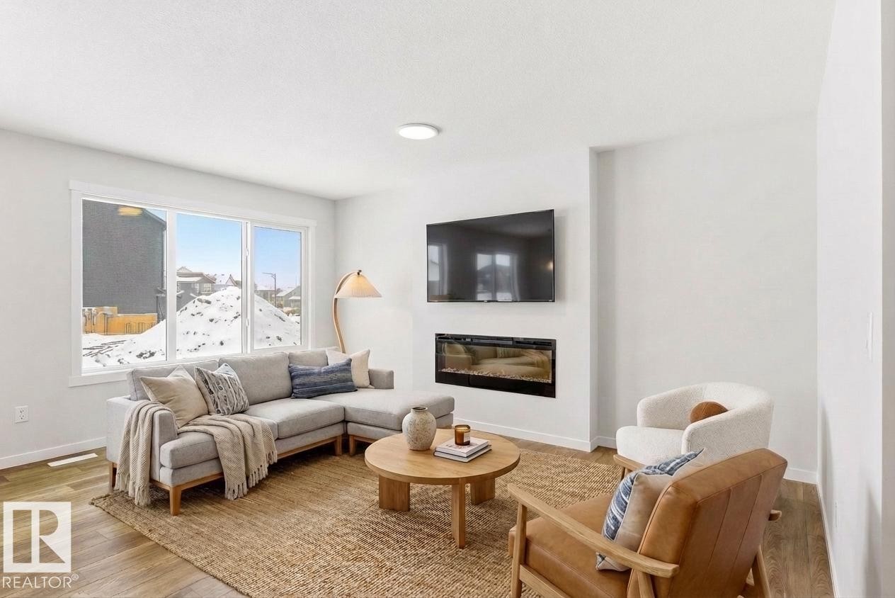 346 172 Avenue, Edmonton, AB - Indoor Photo Showing Living Room With Fireplace
