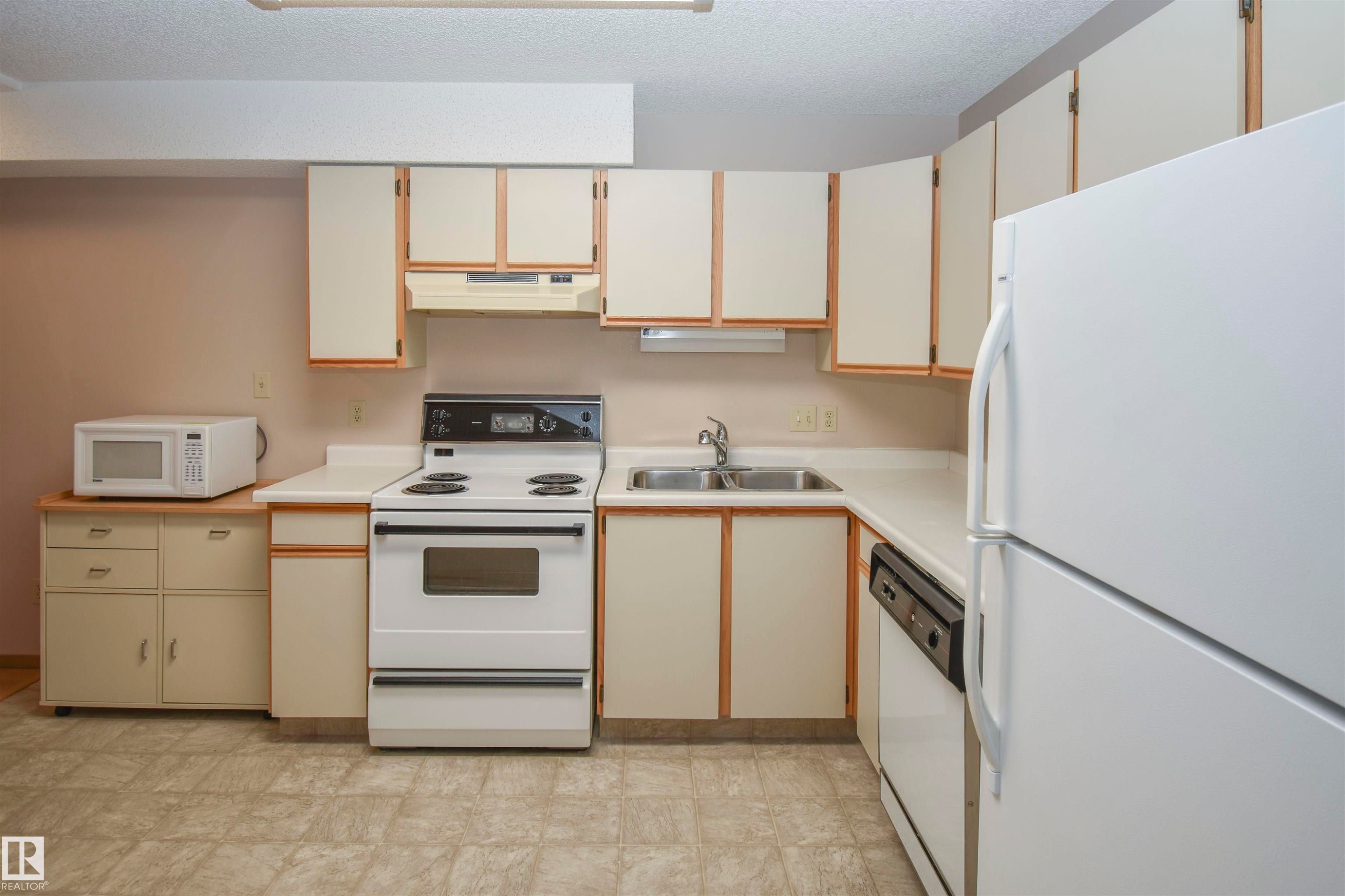 102 4812 51 Avenue, Stony Plain, AB - Indoor Photo Showing Kitchen With Double Sink