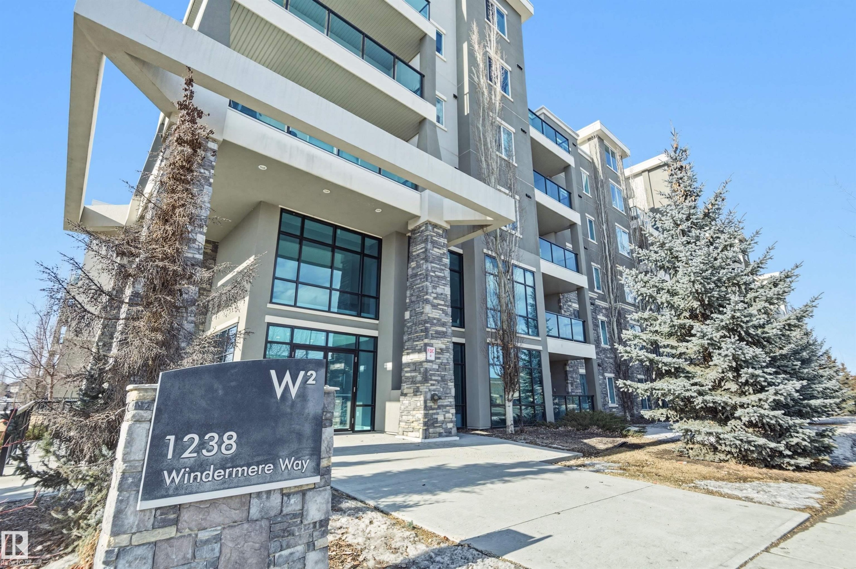 View of apartment building / complex - 106 1238 Windermere Way, Edmonton, AB - Outdoor With Balcony