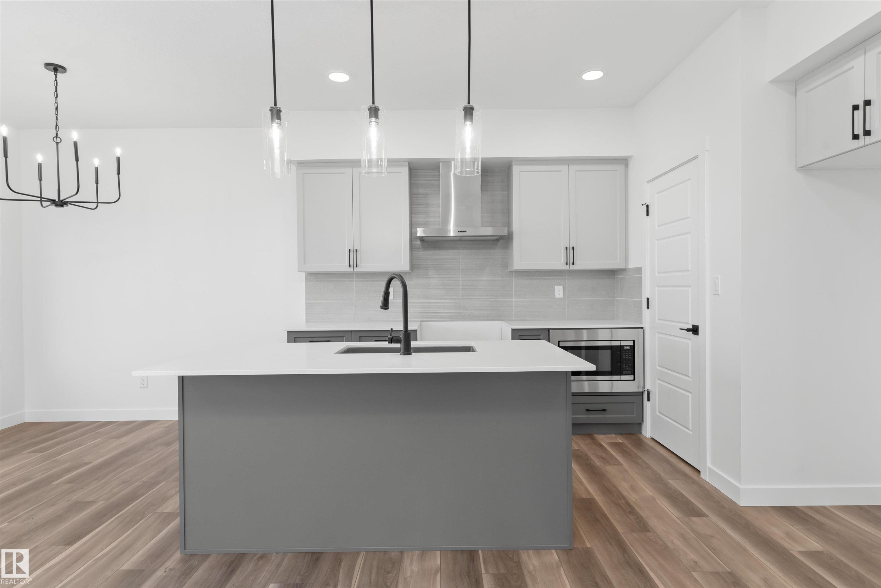 19131 20 Avenue, Edmonton, AB - Indoor Photo Showing Kitchen With Upgraded Kitchen