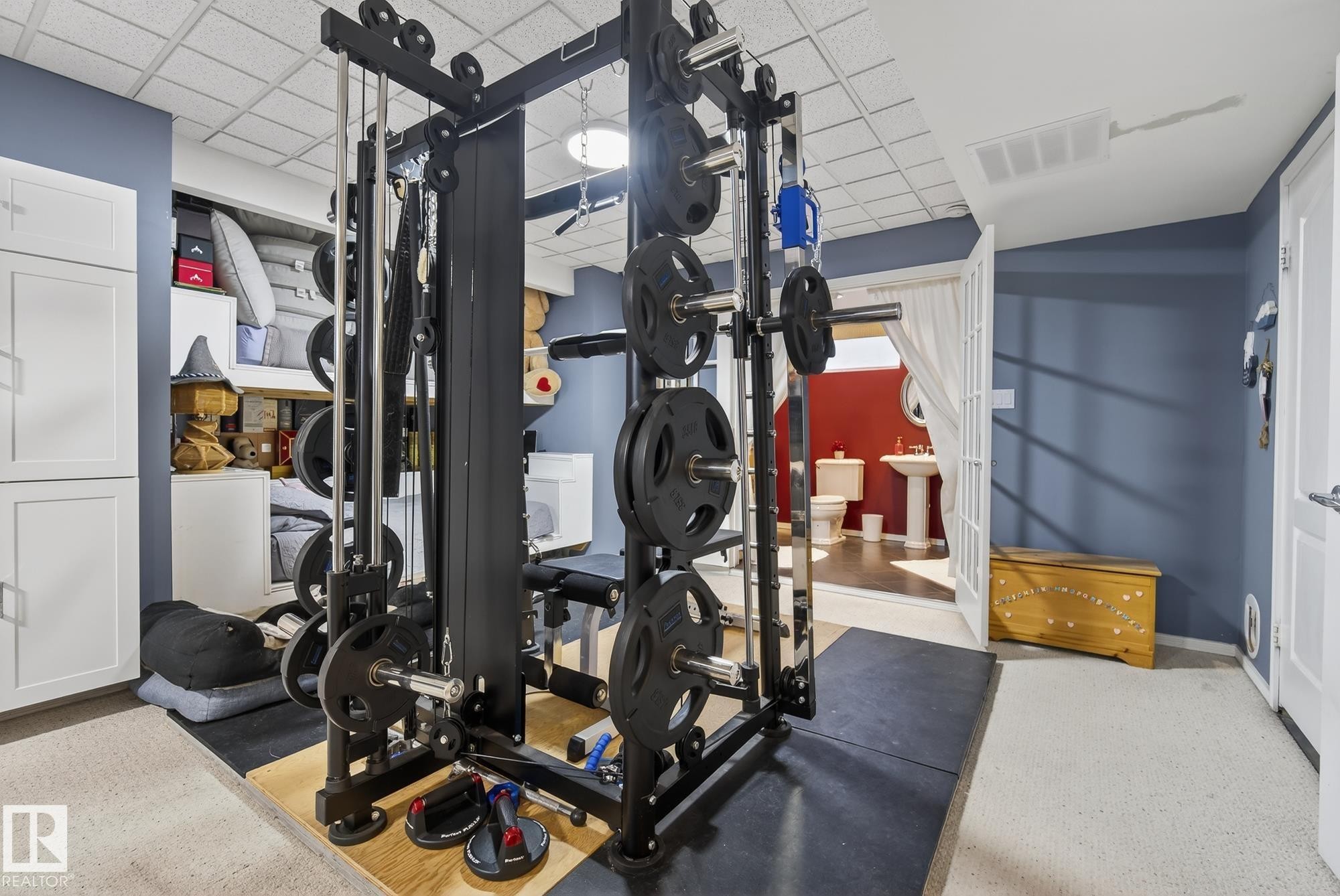 121 Galland Crescent, Edmonton, AB - Indoor Photo Showing Gym Room