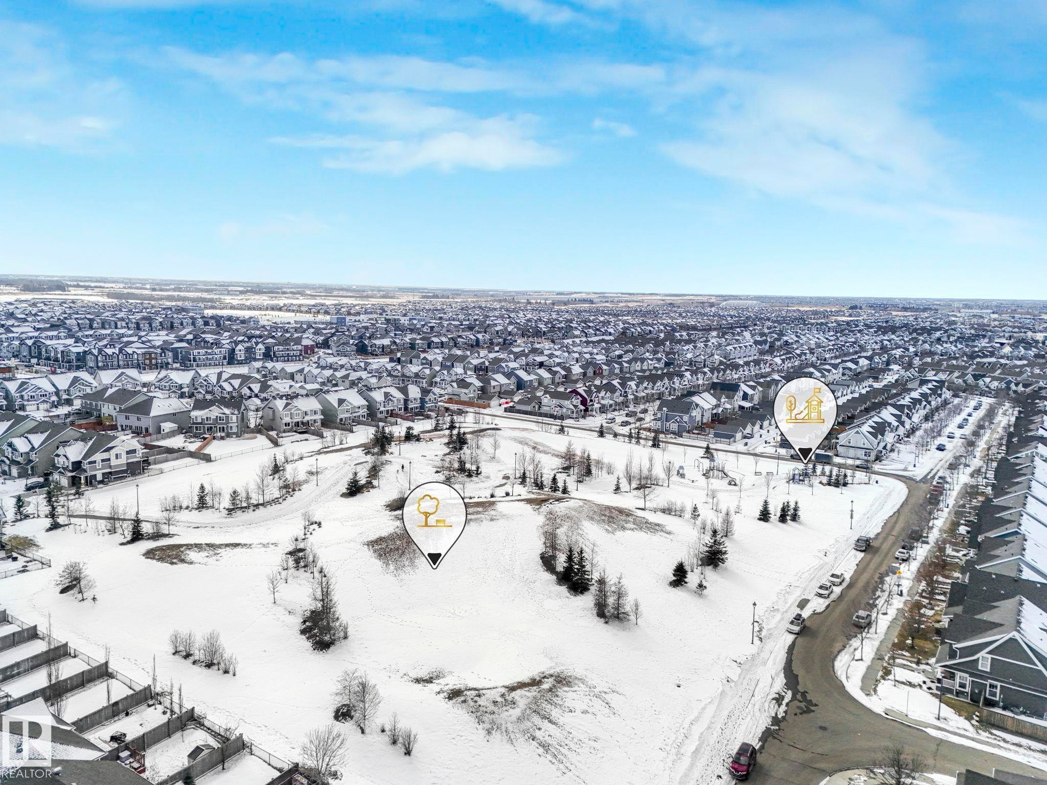 Aerial view of residential area - 2428 Wonnacott Crest, Edmonton, AB - Outdoor With View