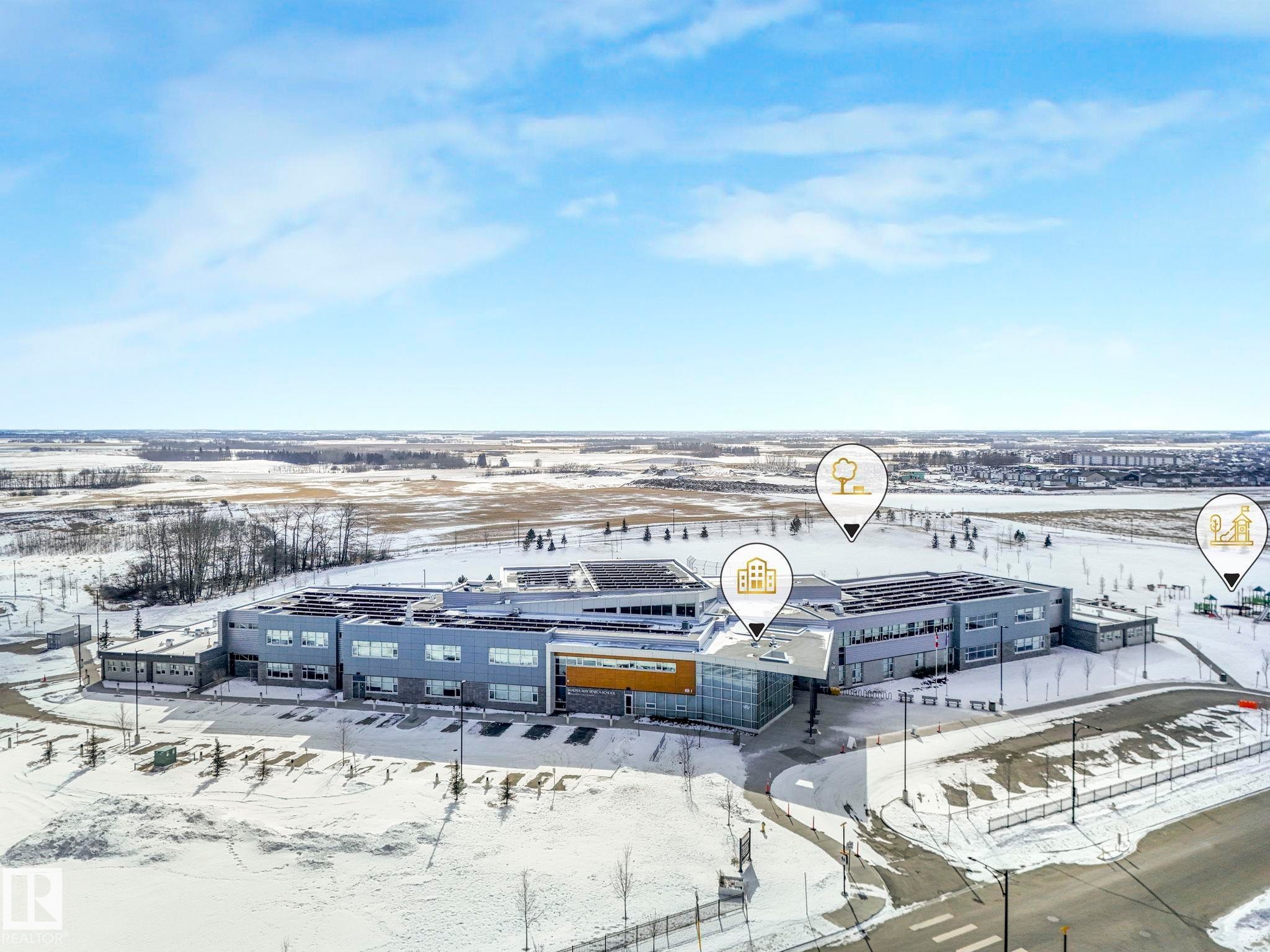 View of snowy aerial view - 2428 Wonnacott Crest, Edmonton, AB - Outdoor With View