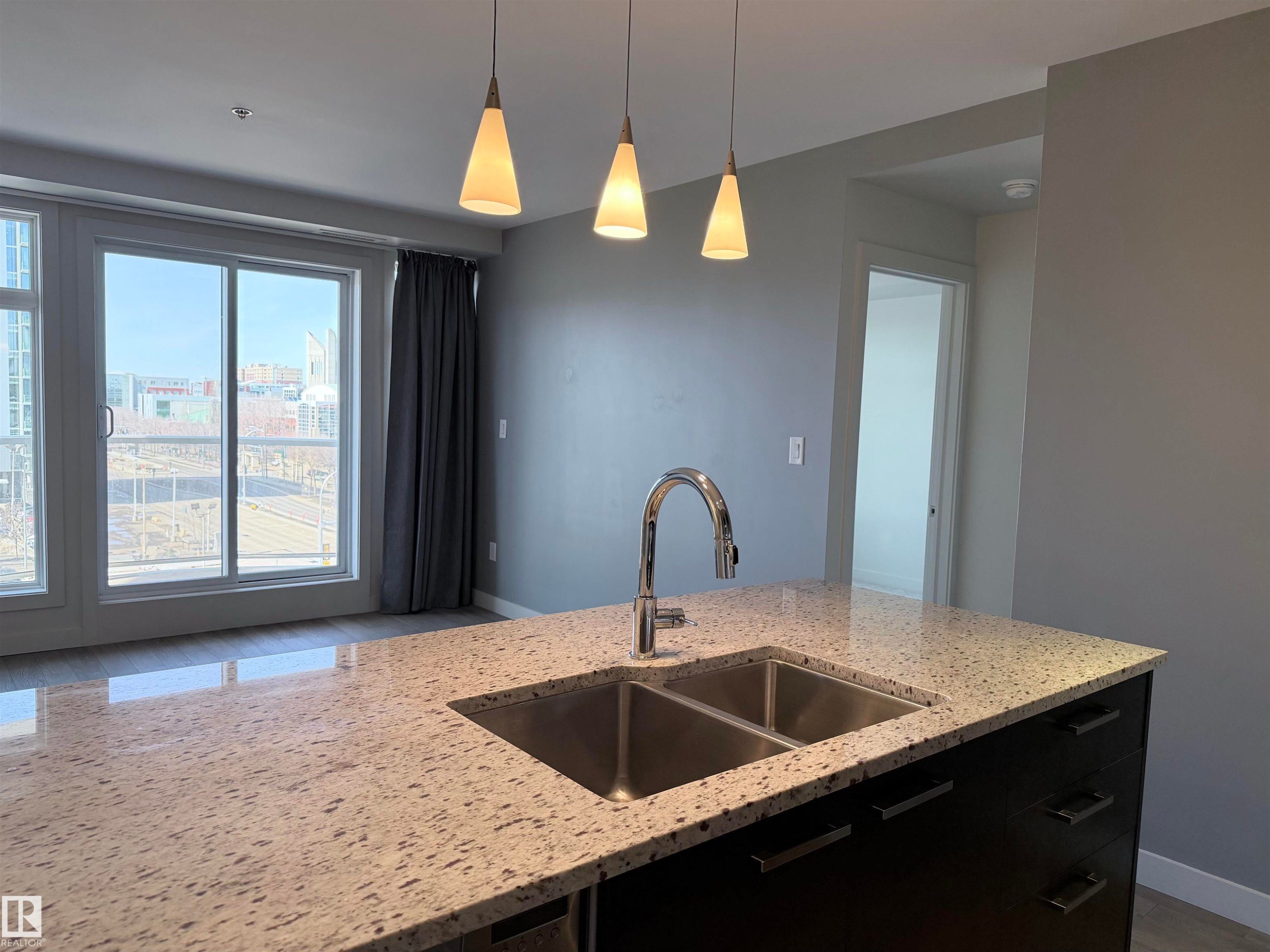 #501 10388 105 St Nw, Edmonton, AB - Indoor Photo Showing Kitchen With Double Sink