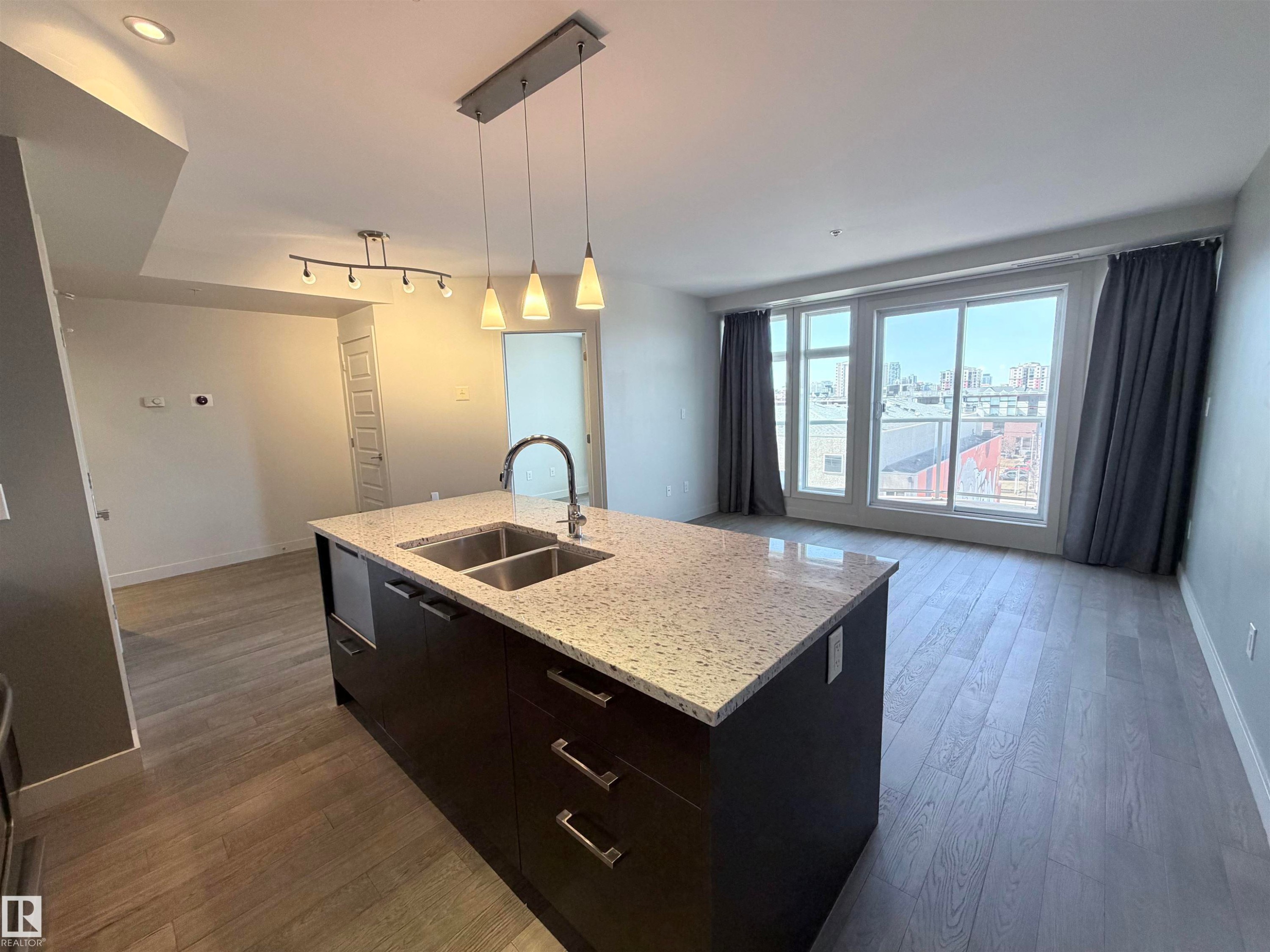 #501 10388 105 St Nw, Edmonton, AB - Indoor Photo Showing Kitchen With Double Sink